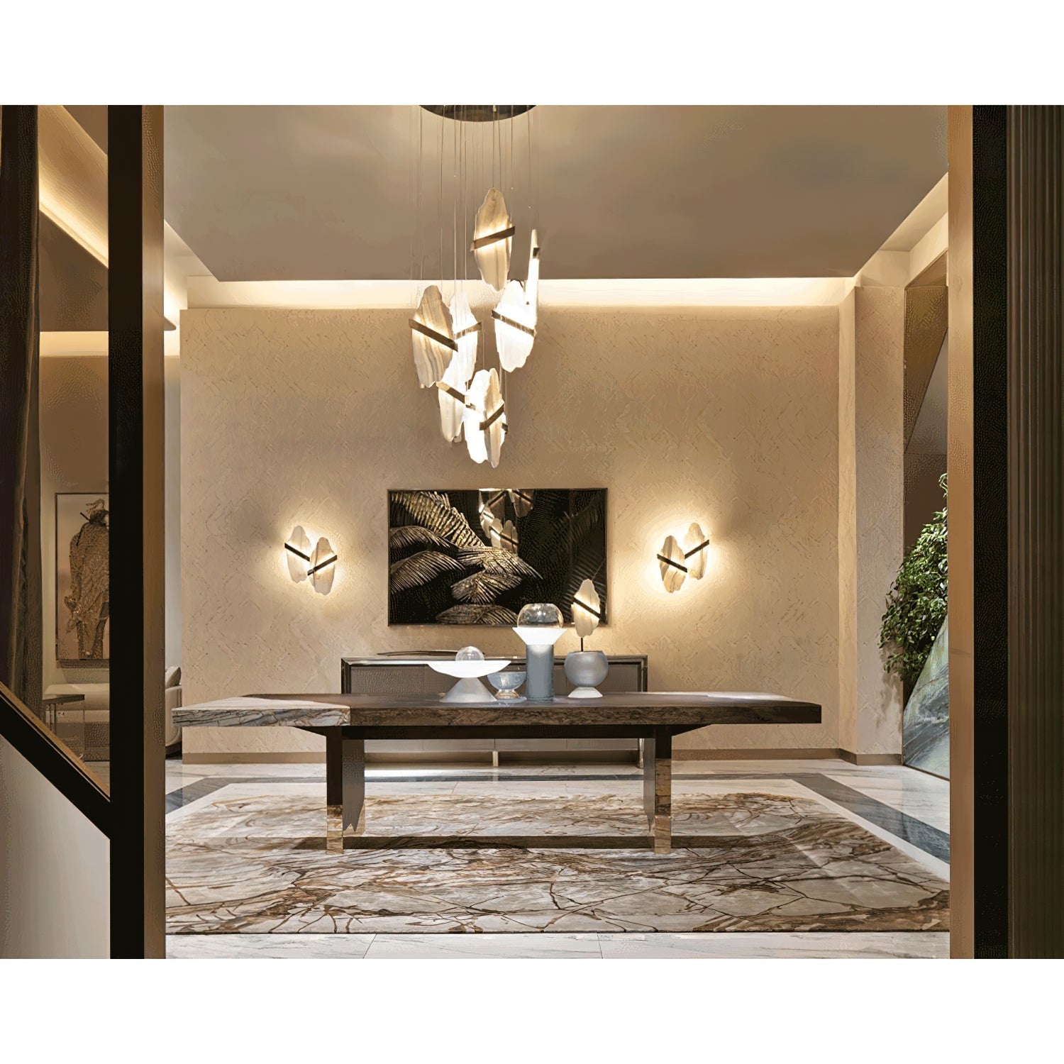 Ollorus Irregular Alabaster Chandelier-Neutral Decor