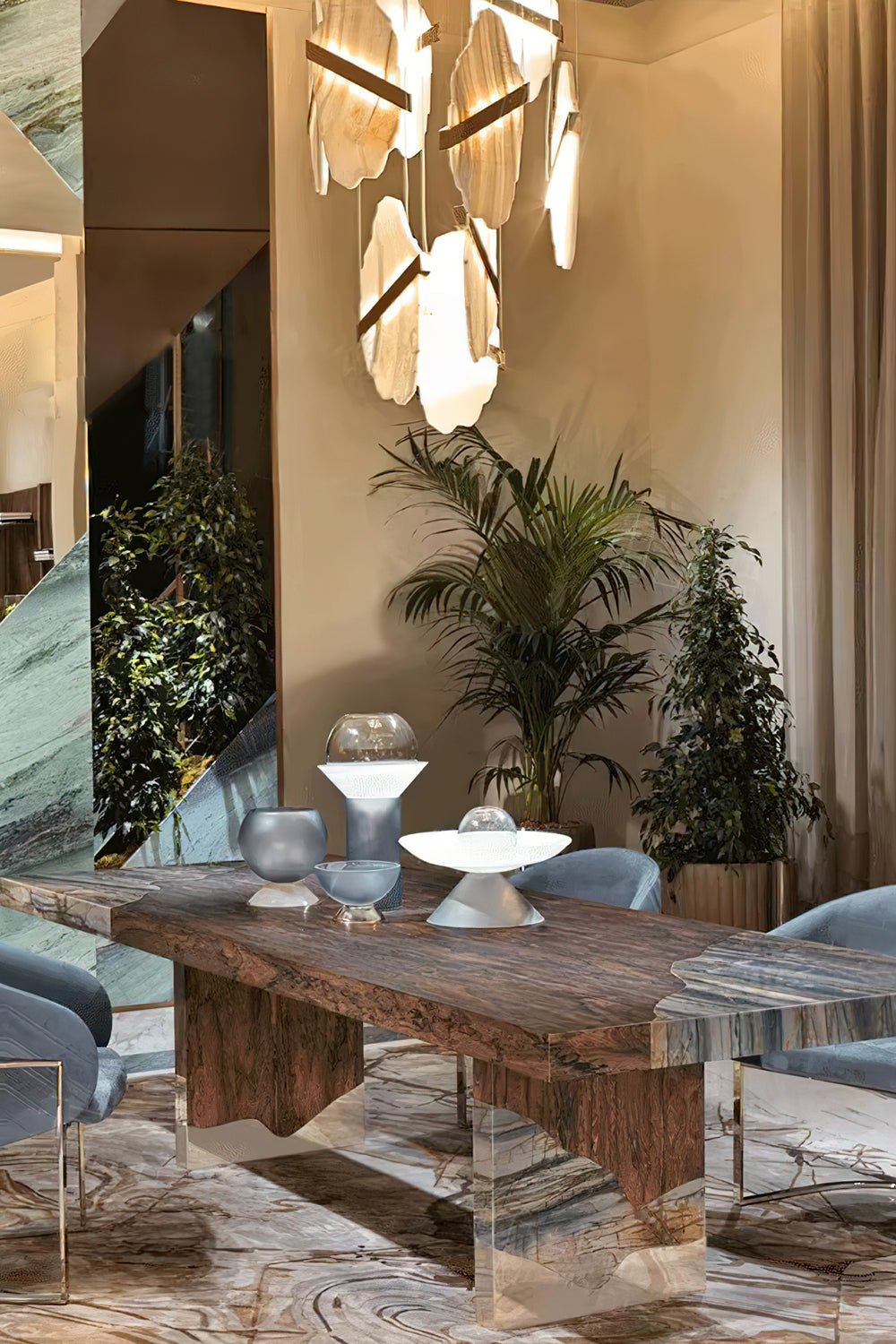 Ollorus Irregular Alabaster Chandelier-Neutral Decor