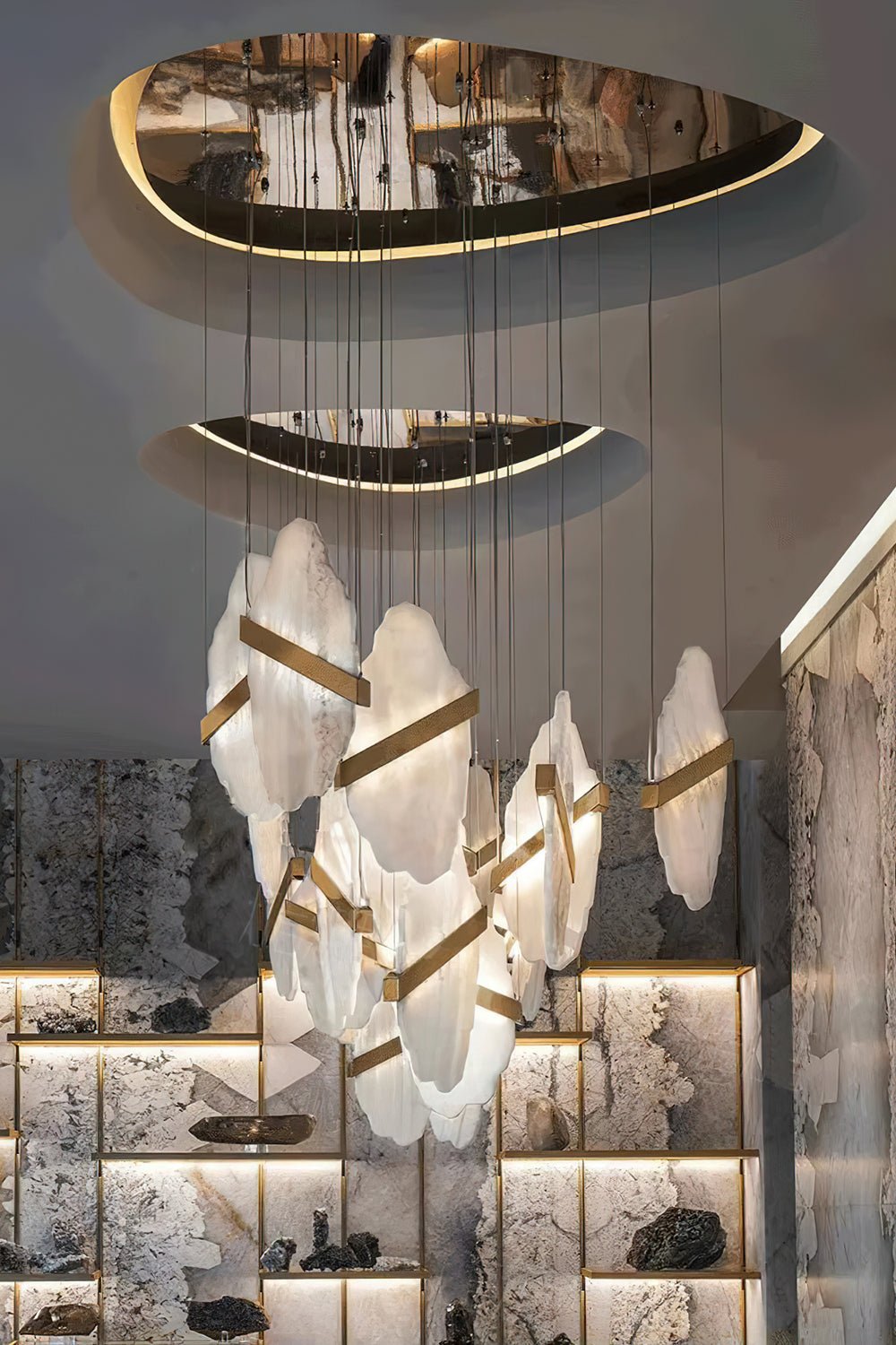Ollorus Irregular Alabaster Chandelier-Neutral Decor
