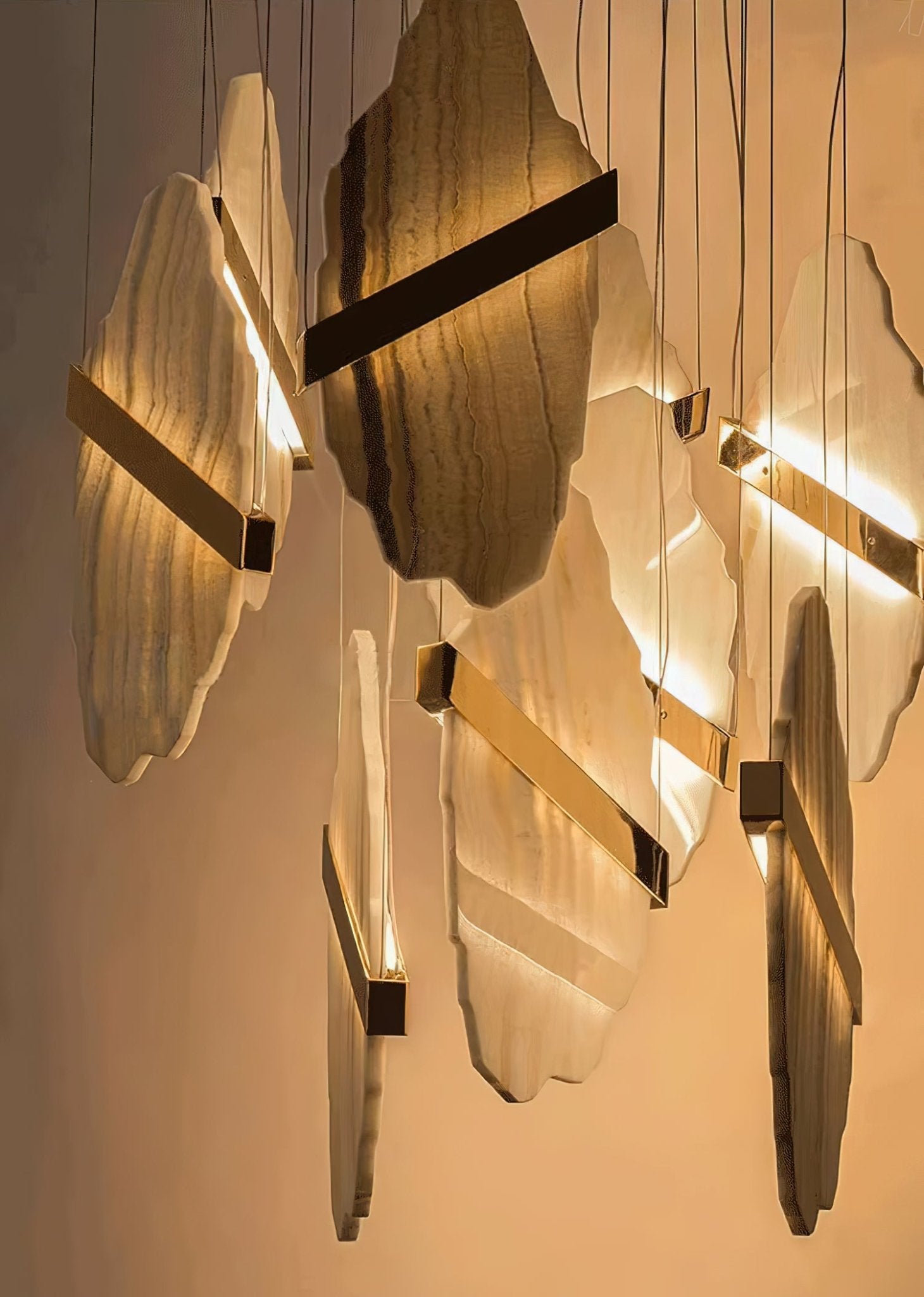 Ollorus Irregular Alabaster Chandelier-Neutral Decor