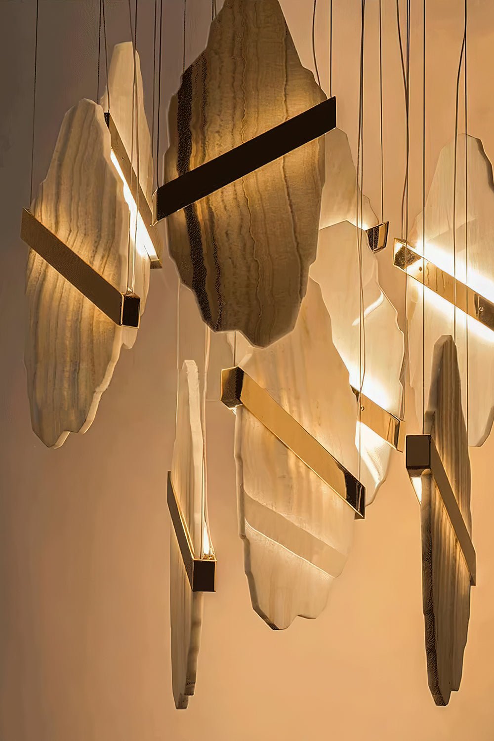 Ollorus Irregular Alabaster Chandelier-Neutral Decor