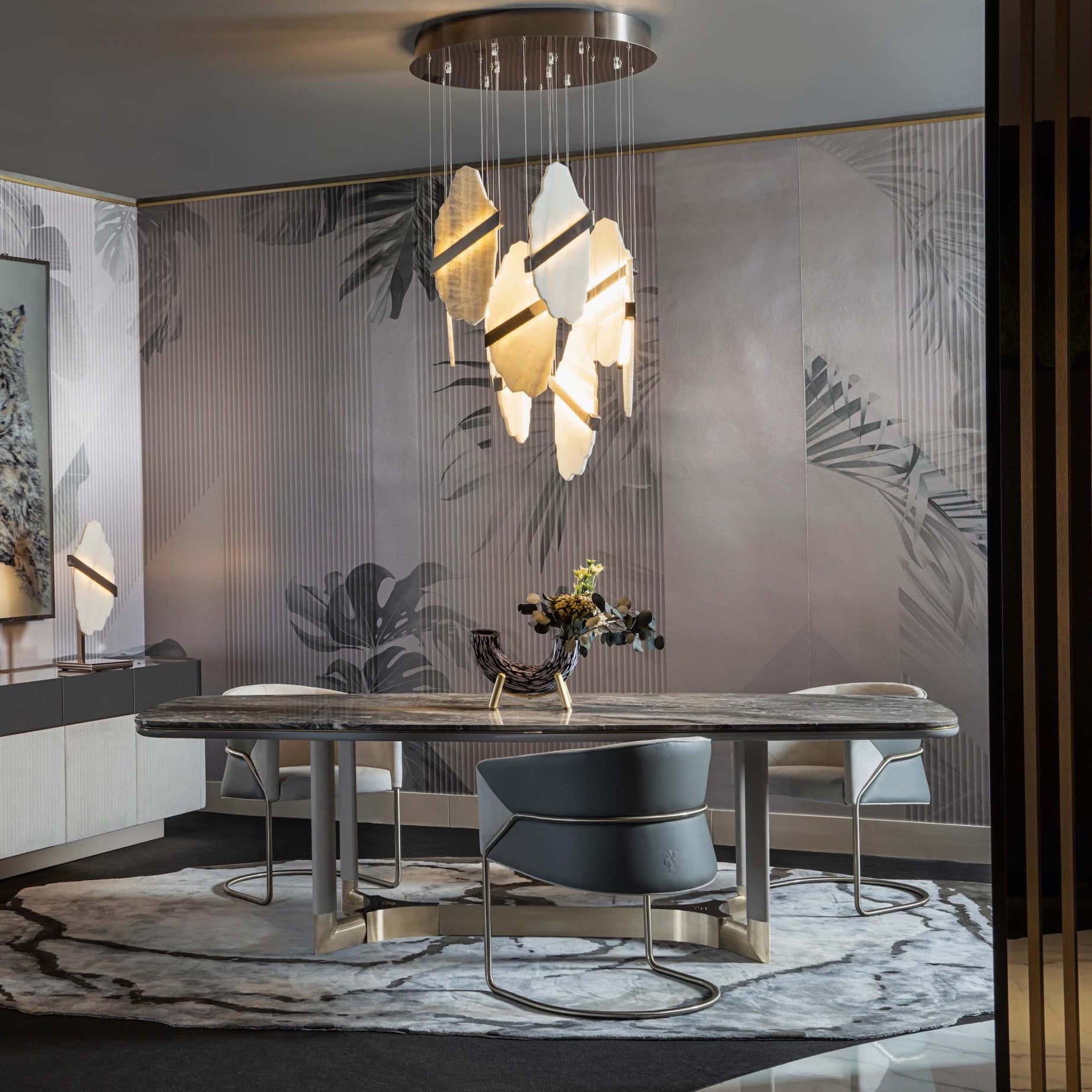 Ollorus Irregular Alabaster Chandelier-Neutral Decor