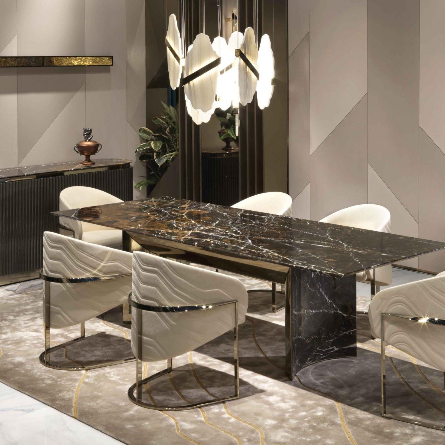 Ollorus Irregular Alabaster Chandelier-Neutral Decor