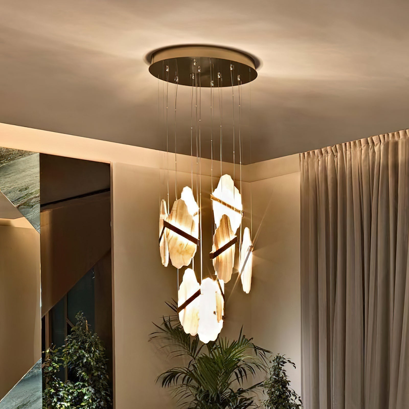 Ollorus Irregular Alabaster Chandelier-Neutral Decor