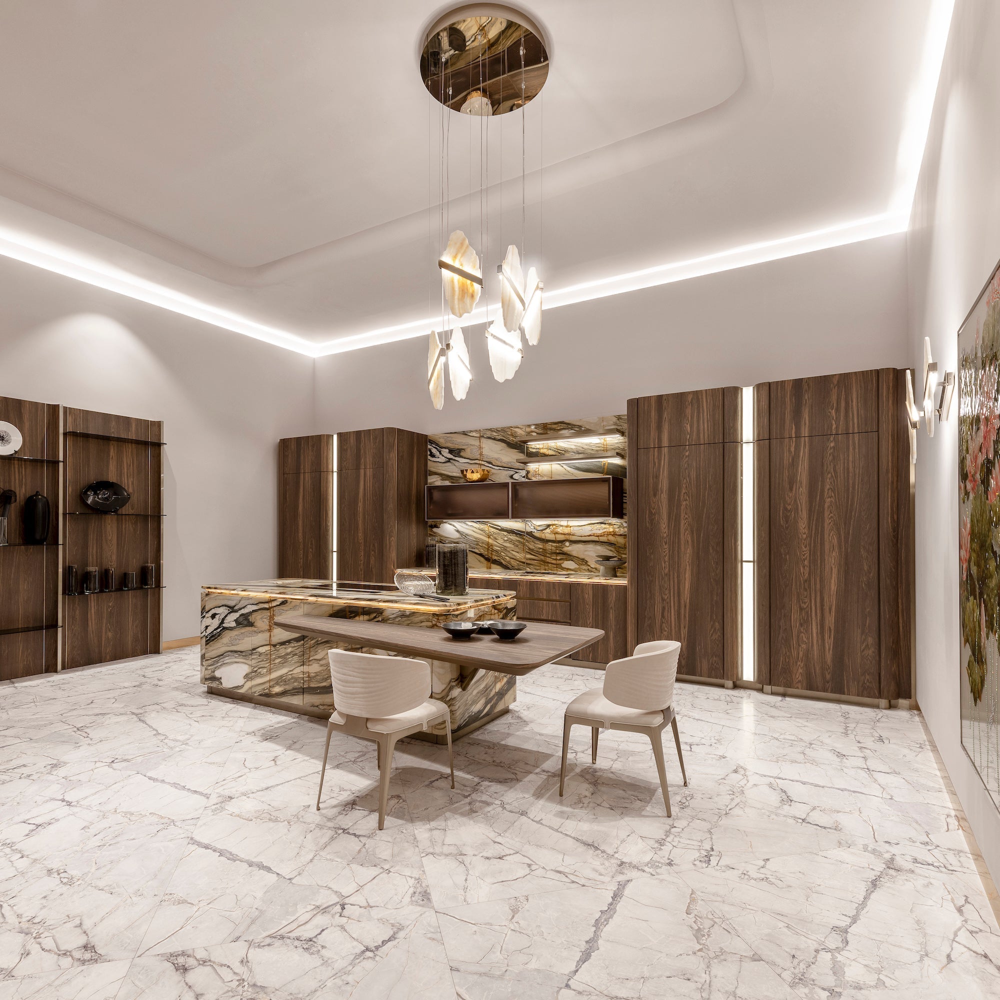 Ollorus Irregular Alabaster Chandelier-Neutral Decor