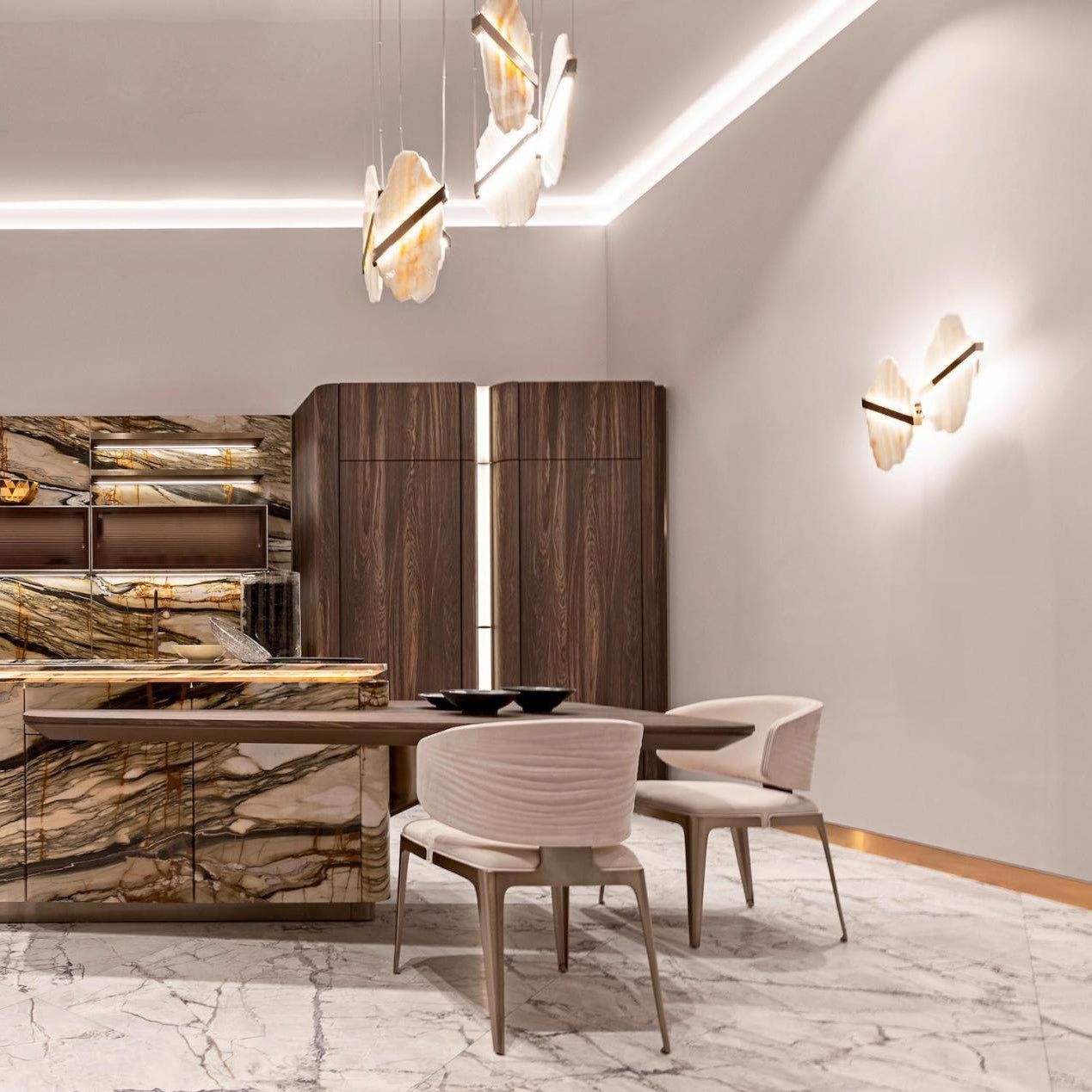 Ollorus Irregular Alabaster Chandelier-Neutral Decor