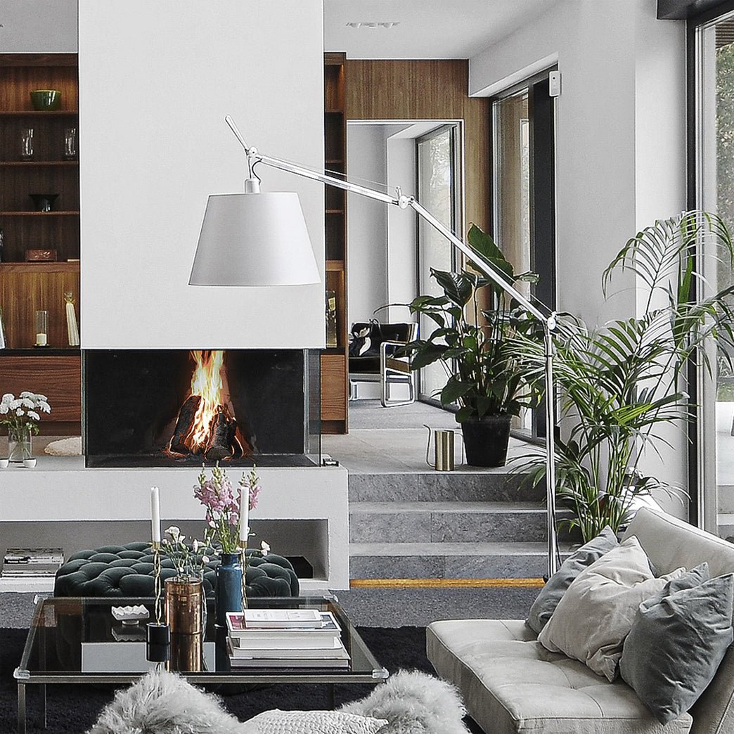 Ciroce Fabric Industrial Floor Lamp-Neutral Decor