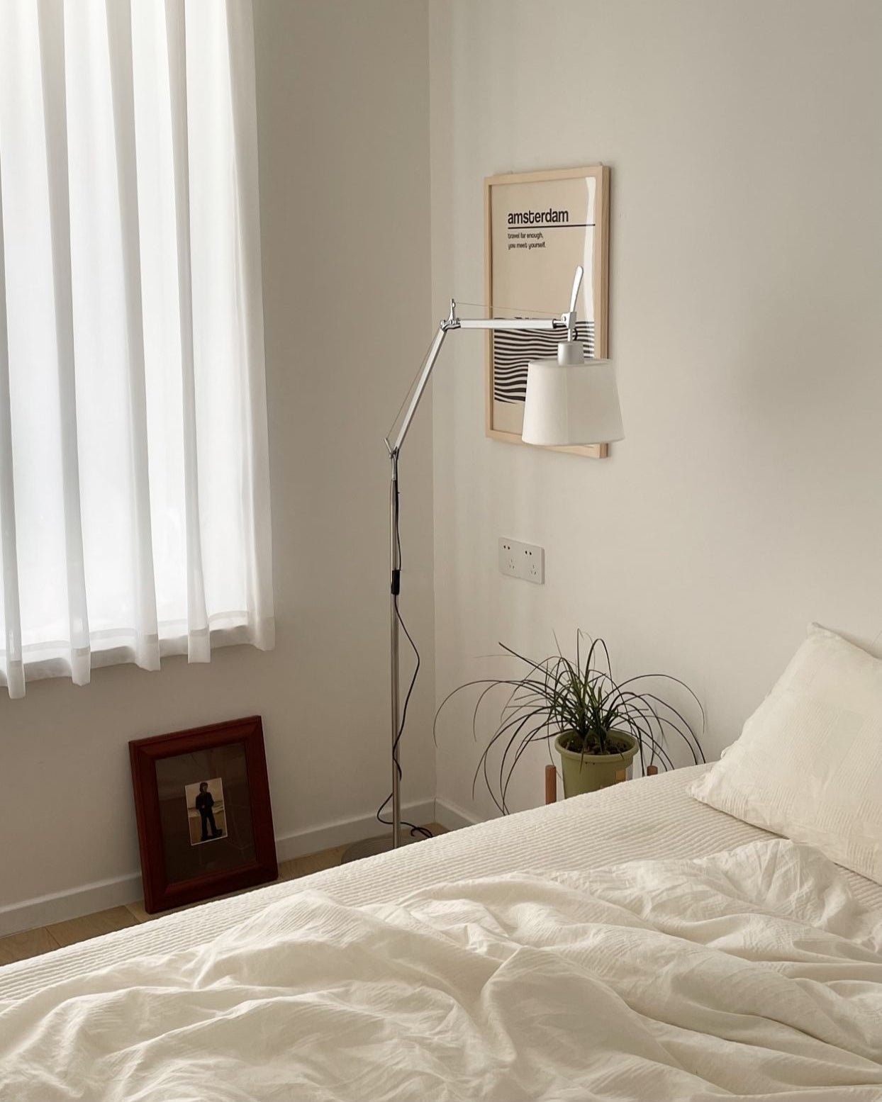 Ciroce Fabric Industrial Floor Lamp-Neutral Decor