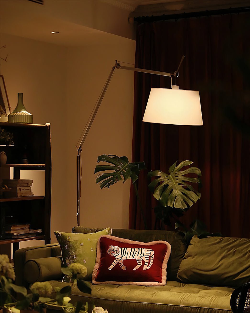 Ciroce Fabric Industrial Floor Lamp-Neutral Decor