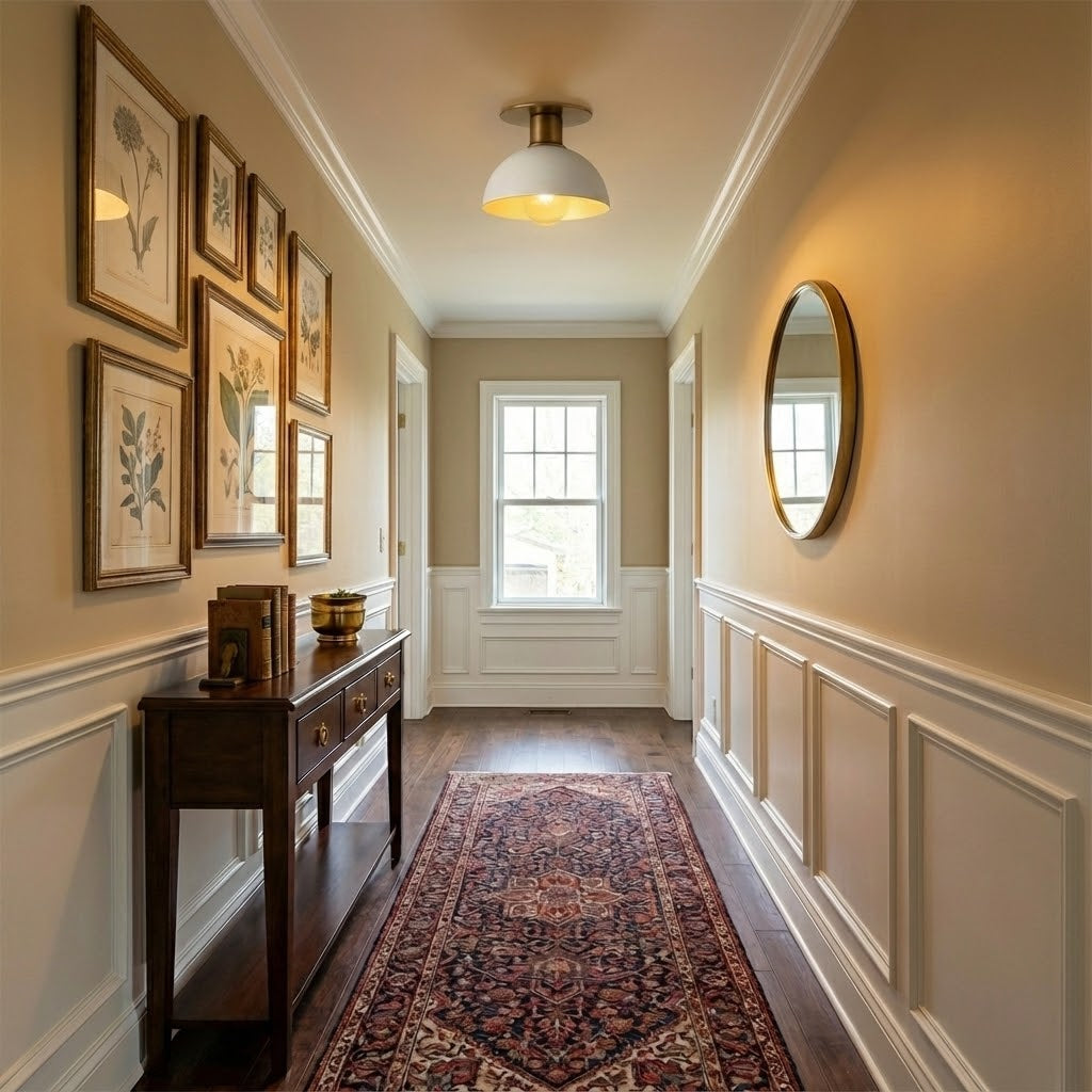 View from below of the Rodanthe Ceiling Lamp, highlighting the Edison-style bulb.