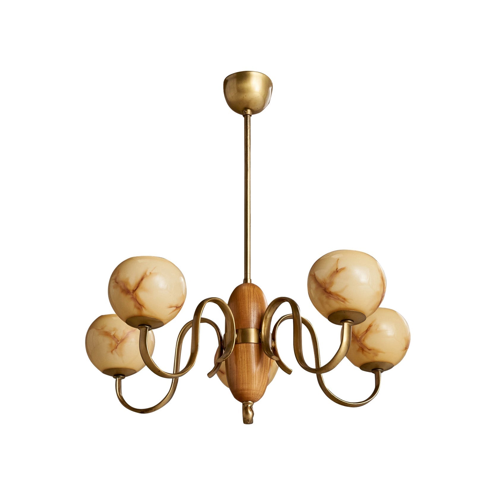 Diagram showing the dimensions of the 5-light Linnea Chandelier.