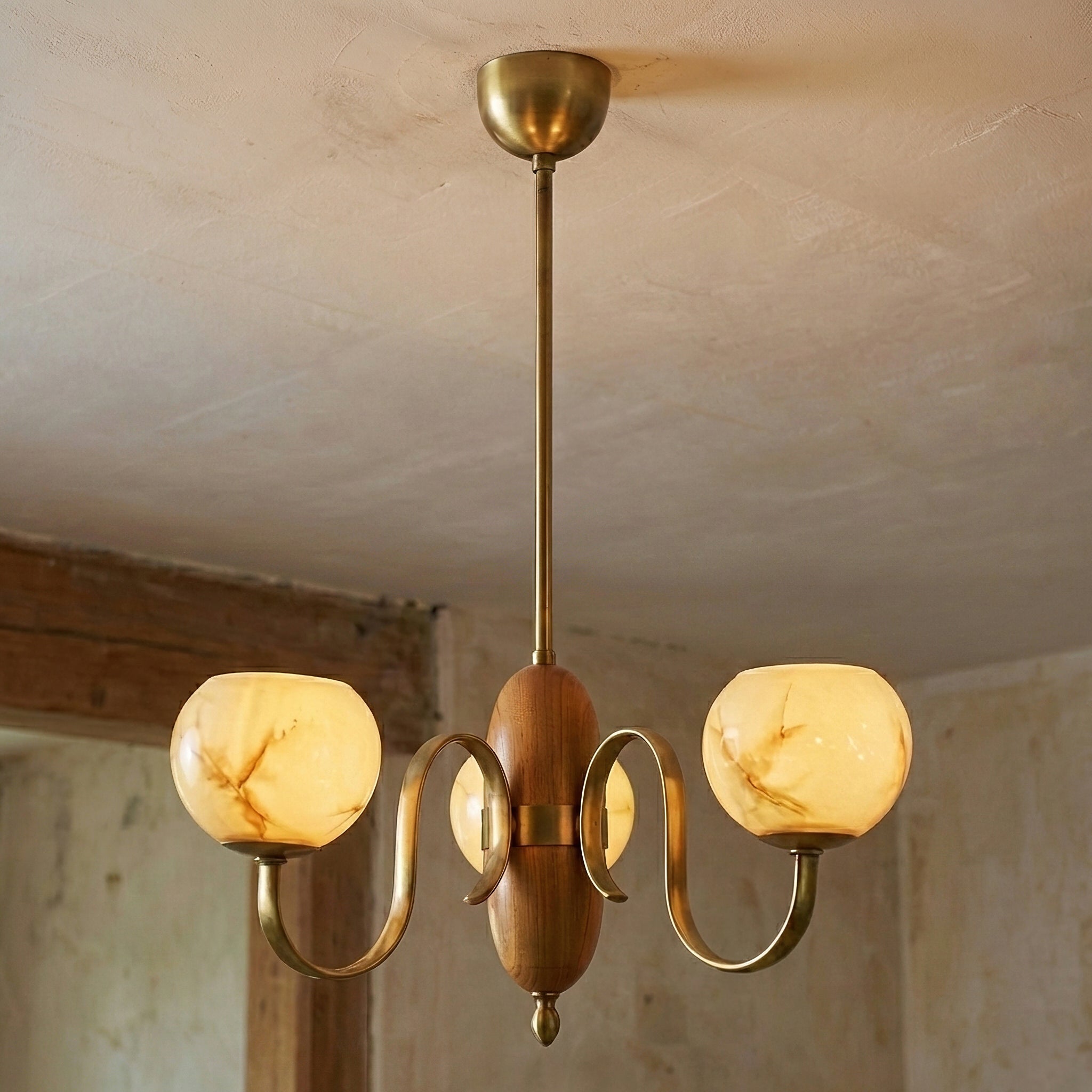 Angled view of the 5-light Linnea Chandelier.