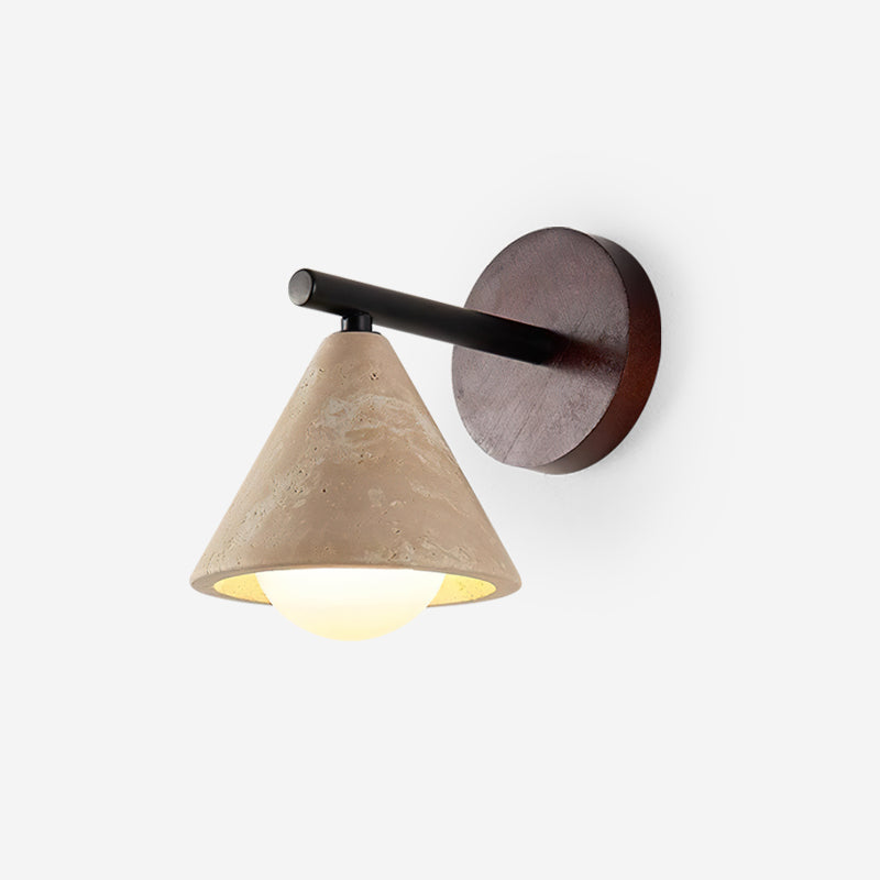 Varen Wall Lamp triangular cone-shaped travertine-Neutral Decor