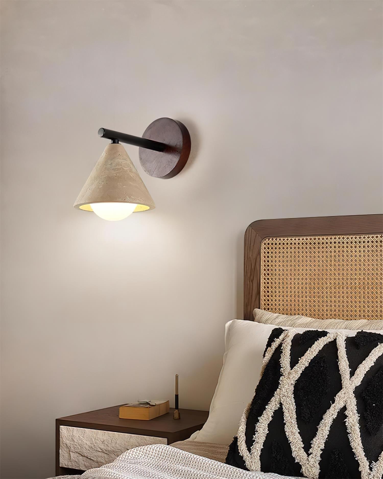 Varen Wall Lamp triangular cone-shaped travertine-Neutral Decor