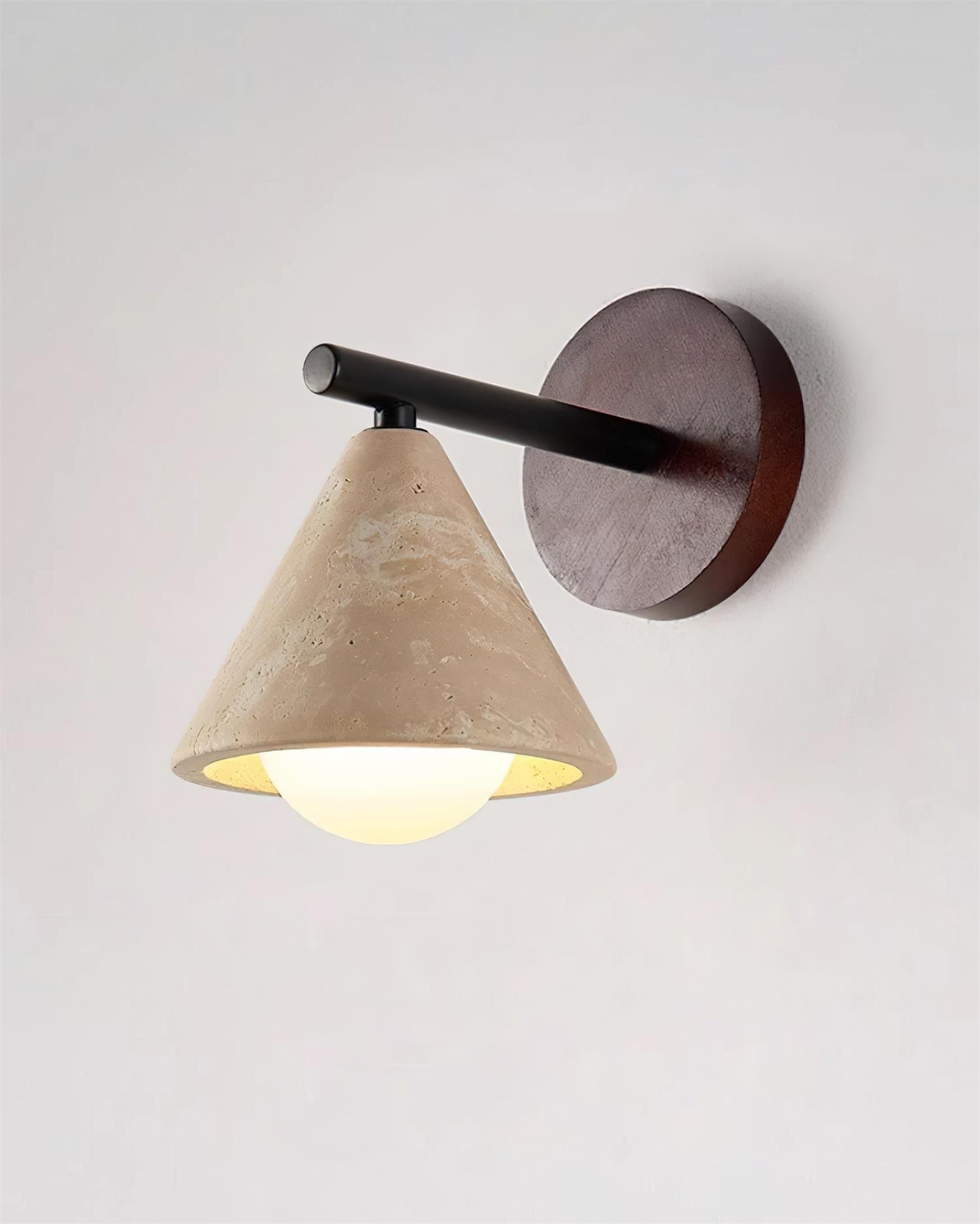 Varen Wall Lamp triangular cone-shaped travertine-Neutral Decor