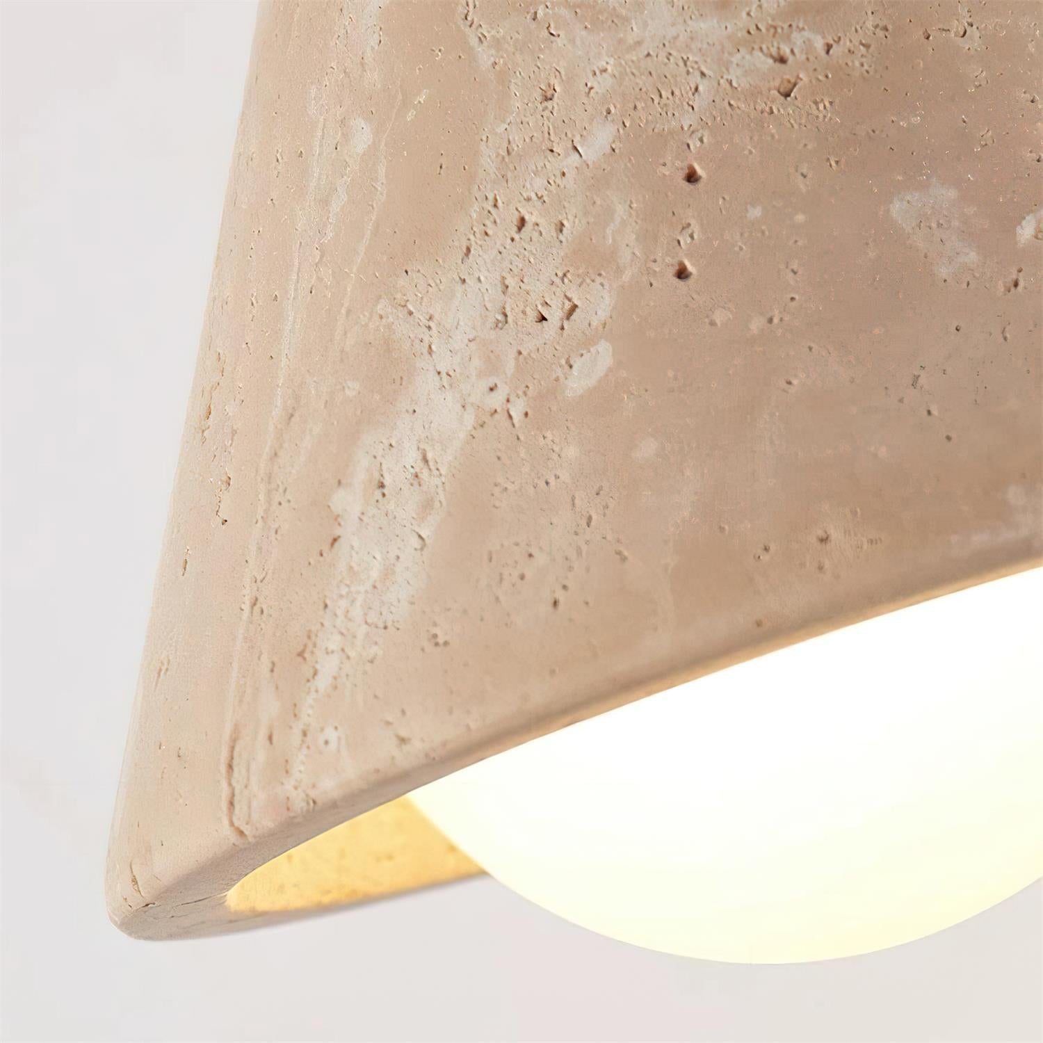 Varen Wall Lamp triangular cone-shaped travertine-Neutral Decor