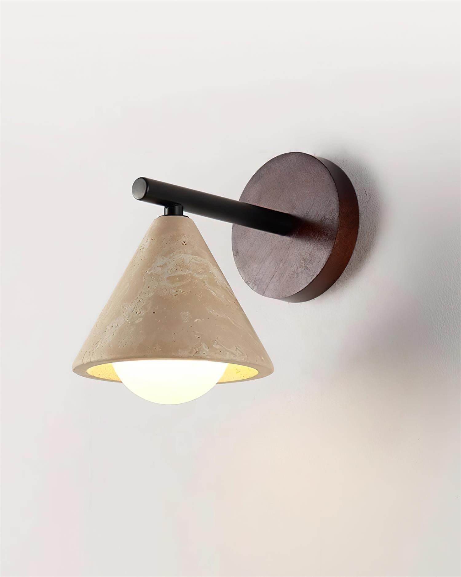 Varen Wall Lamp triangular cone-shaped travertine-Neutral Decor