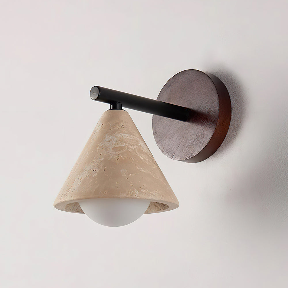 Varen Wall Lamp triangular cone-shaped travertine-Neutral Decor