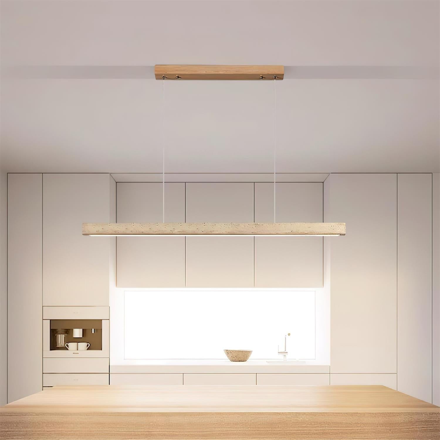 Delya Linear Travertine Pendant Lamp