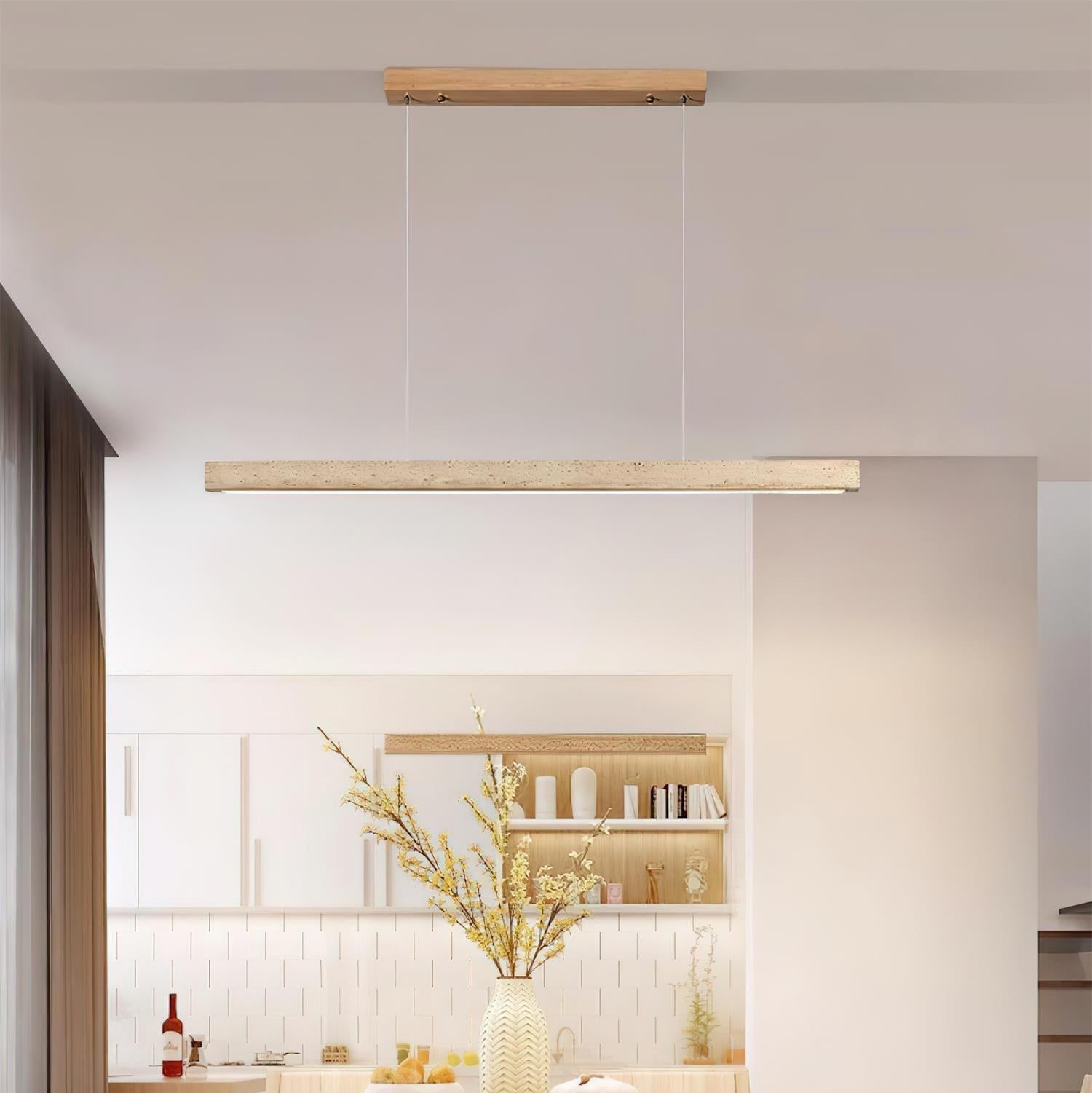 Delya Linear Travertine Pendant Lamp
