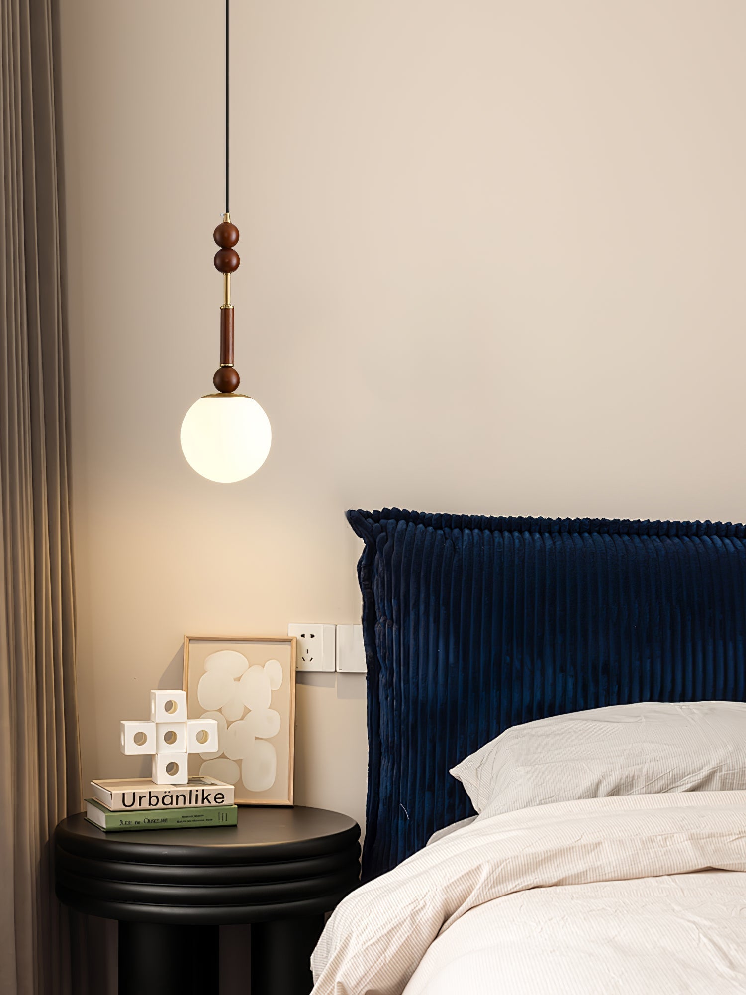 Yovelis Vintage Wood Pendant Lamp-Neutral Decor