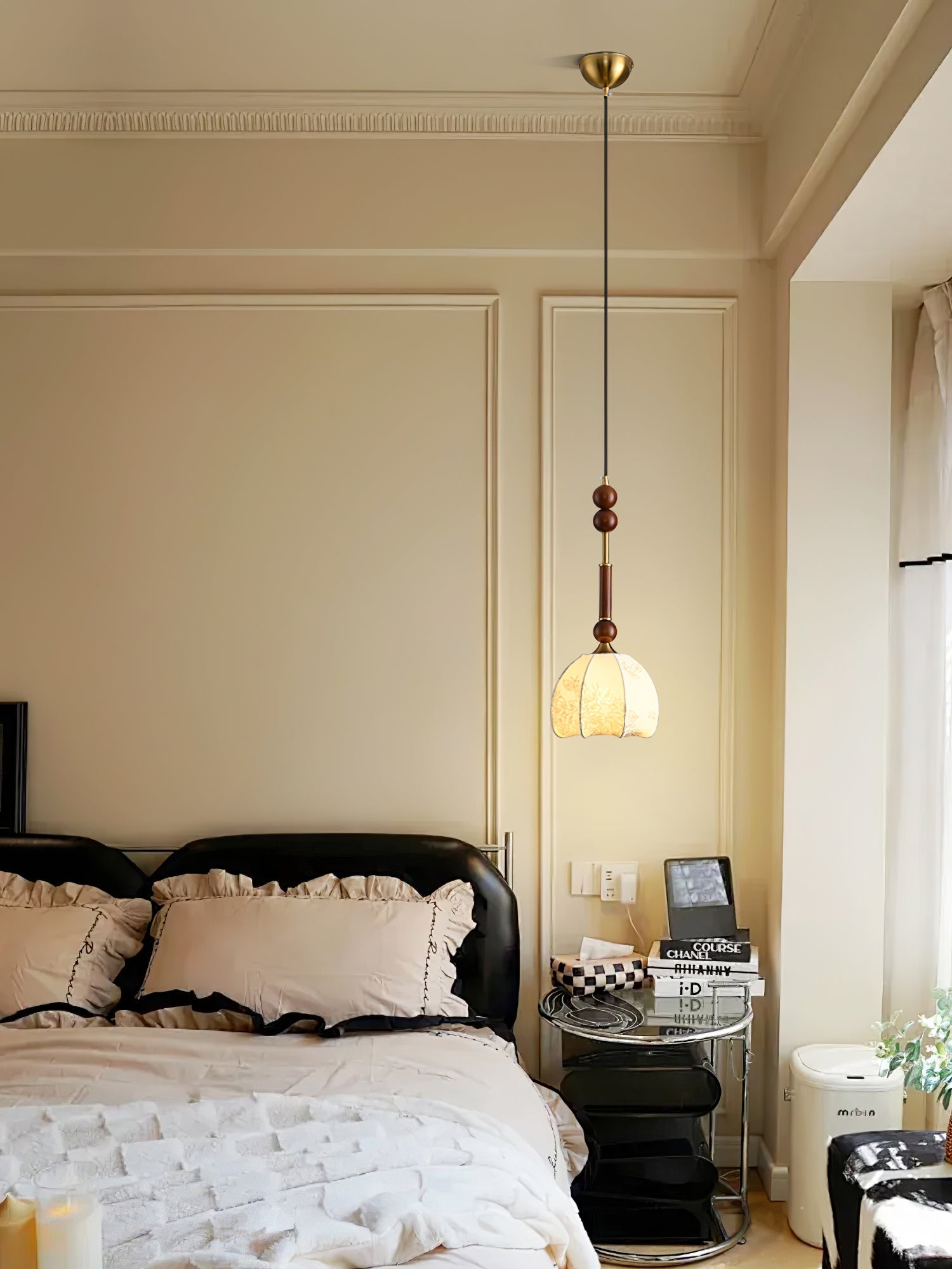 Yovelis Vintage Wood Pendant Lamp-Neutral Decor