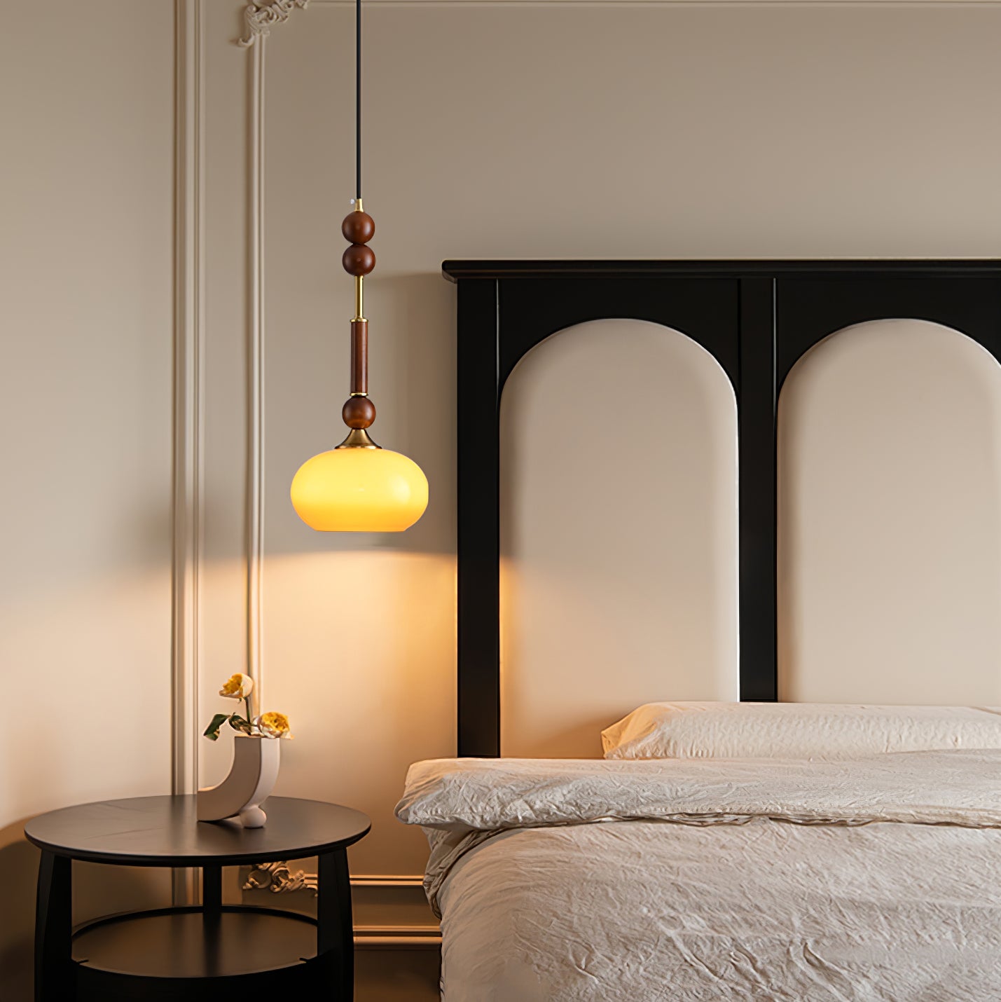 Yovelis Vintage Wood Pendant Lamp-Neutral Decor
