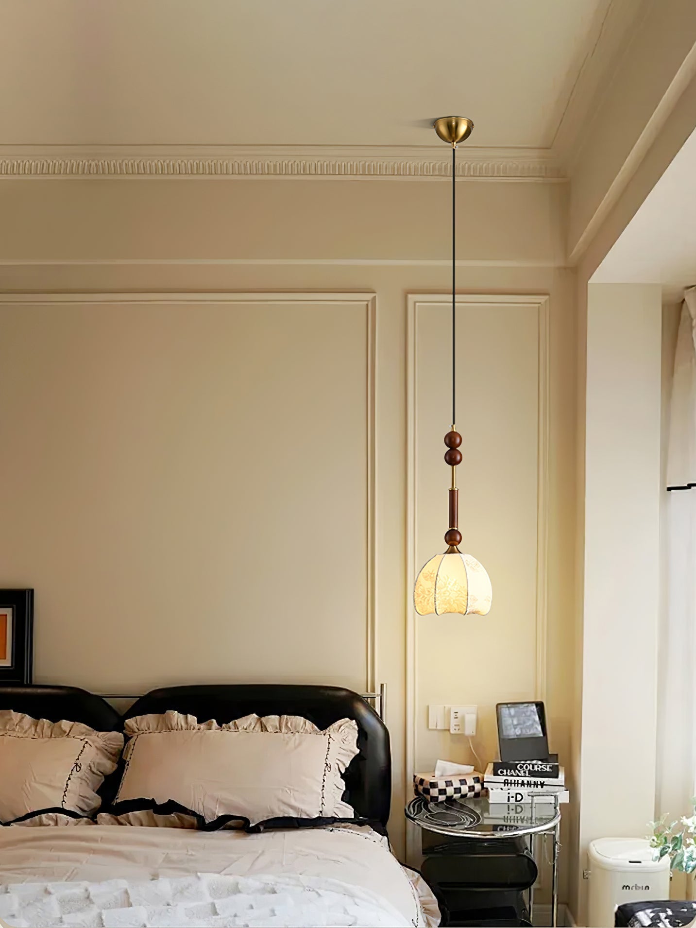 Yovelis Vintage Wood Pendant Lamp-Neutral Decor