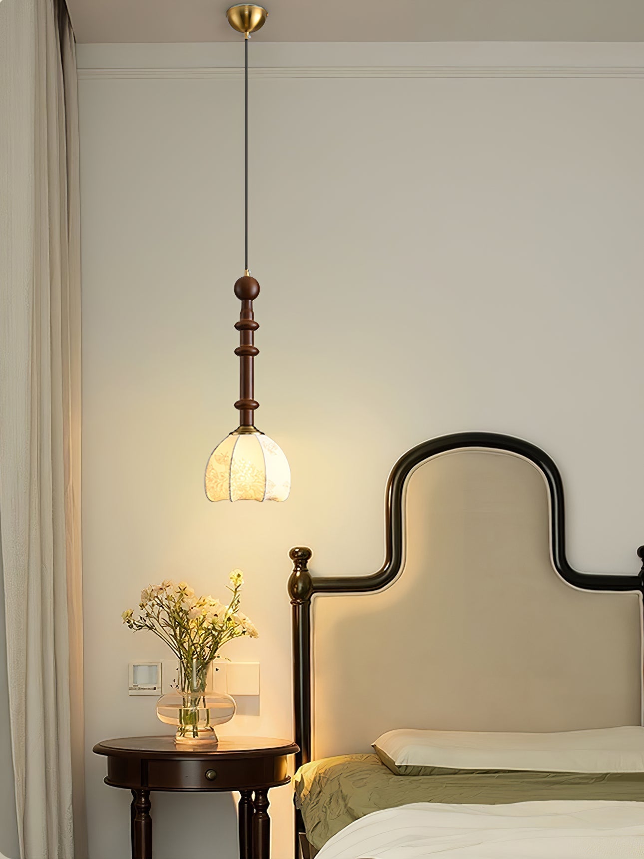 Yovelis Vintage Wood Pendant Lamp-Neutral Decor