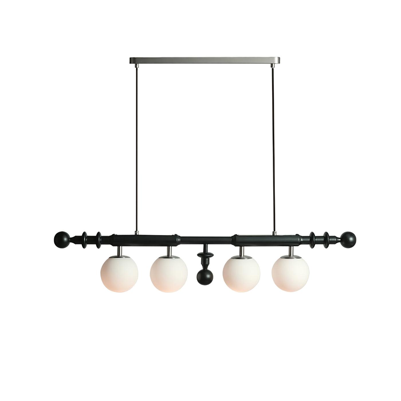 Lustra Chandelier Roman Column Walnut Wood Glass-Neutral Decor