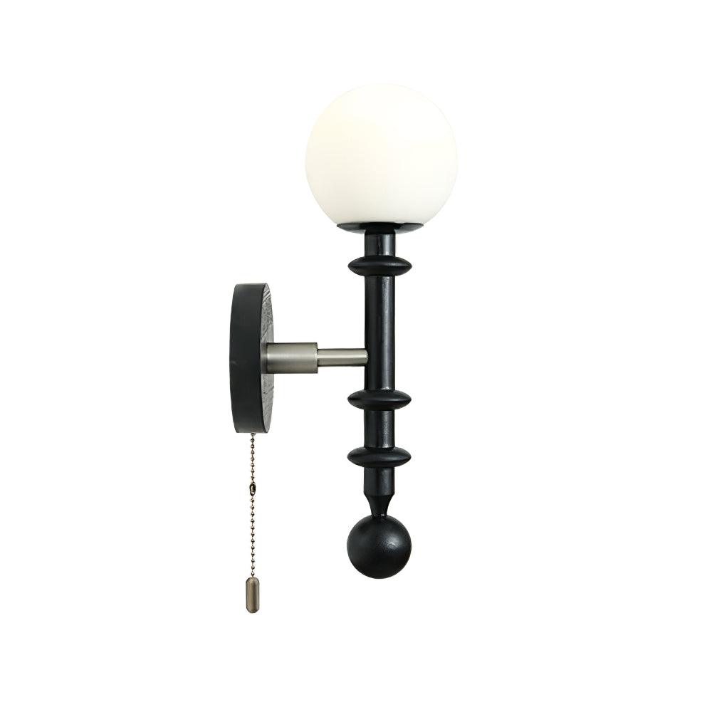 Elmiror Elegance Roman Column Glass Wood Wall Lamp-Neutral Decor
