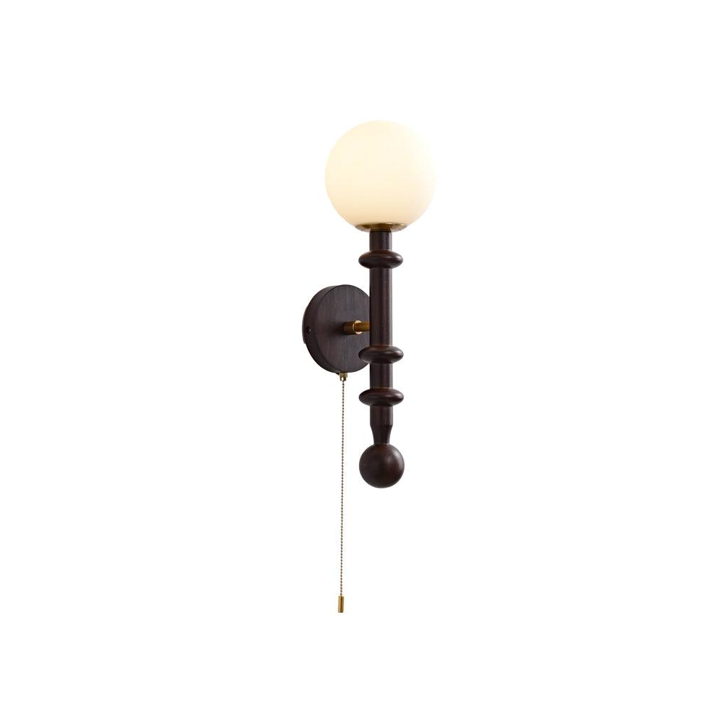 Elmiror Elegance Roman Column Glass Wood Wall Lamp-Neutral Decor