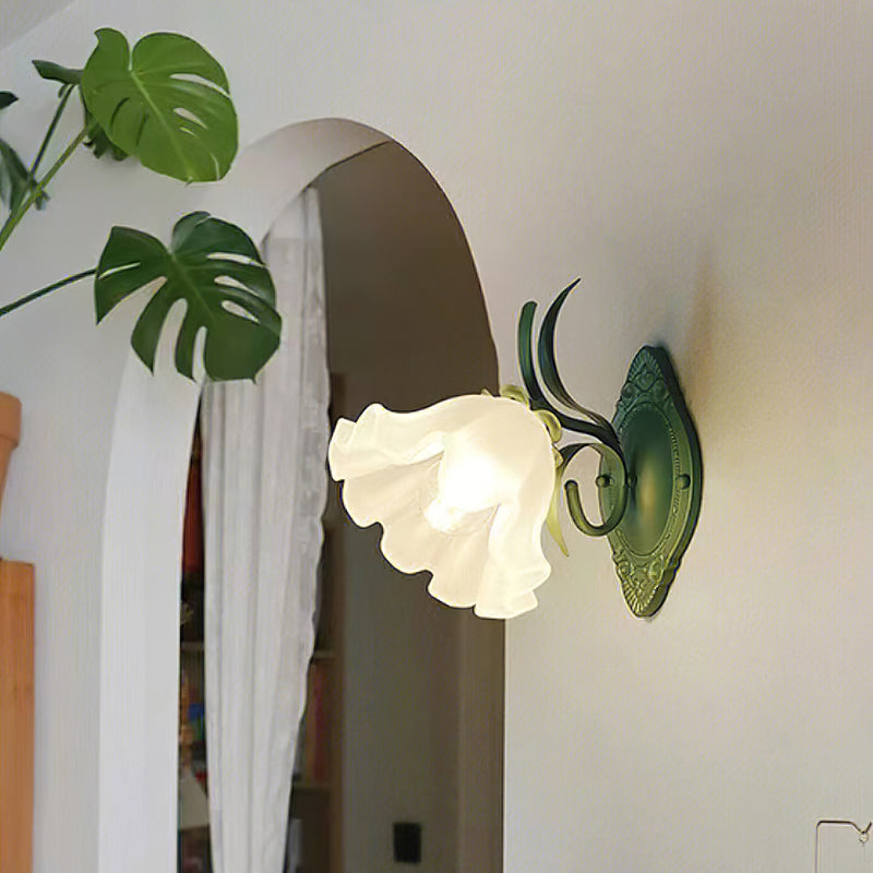 Arisha Flower Metal Glass Indoor Wall Lamp Bedroom Living Room - Neutral Decor