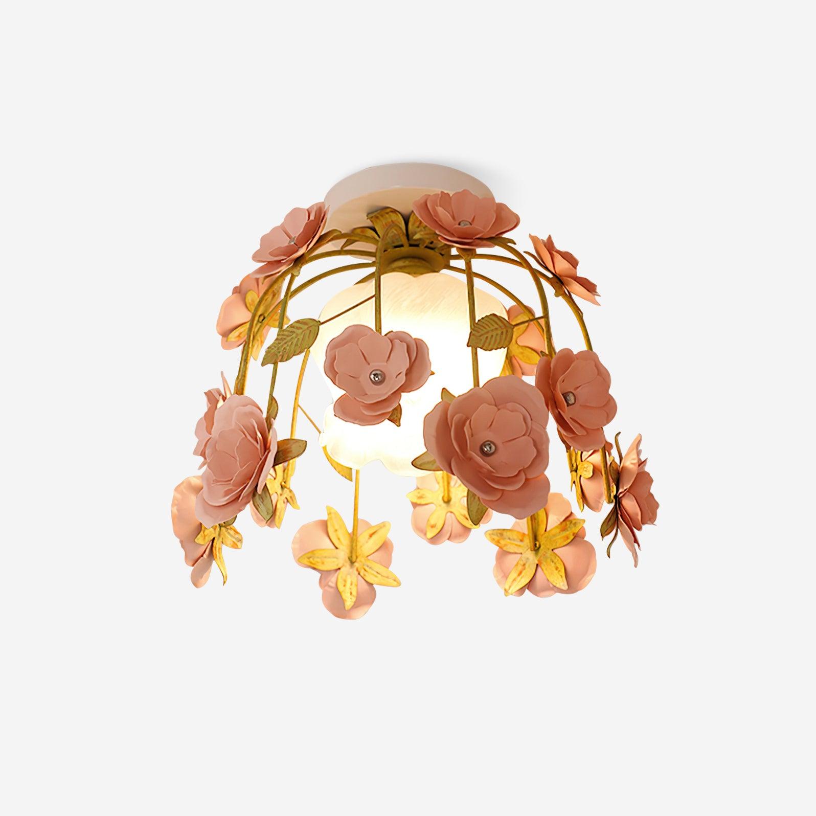 Ceiling Light Metal Canopy Floral Blossom Romantic Ambience