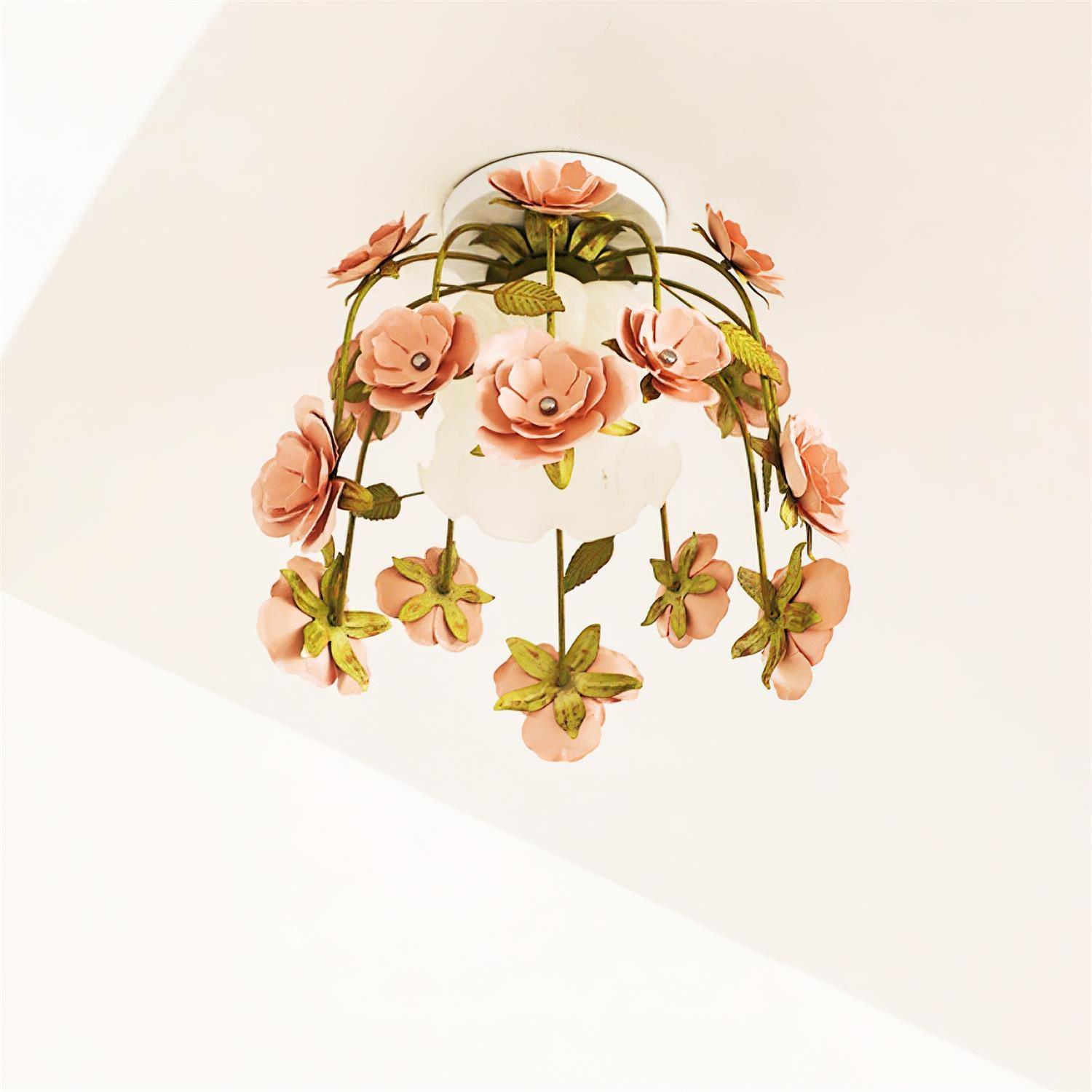 Ceiling Light Metal Canopy Floral Blossom Romantic Ambience