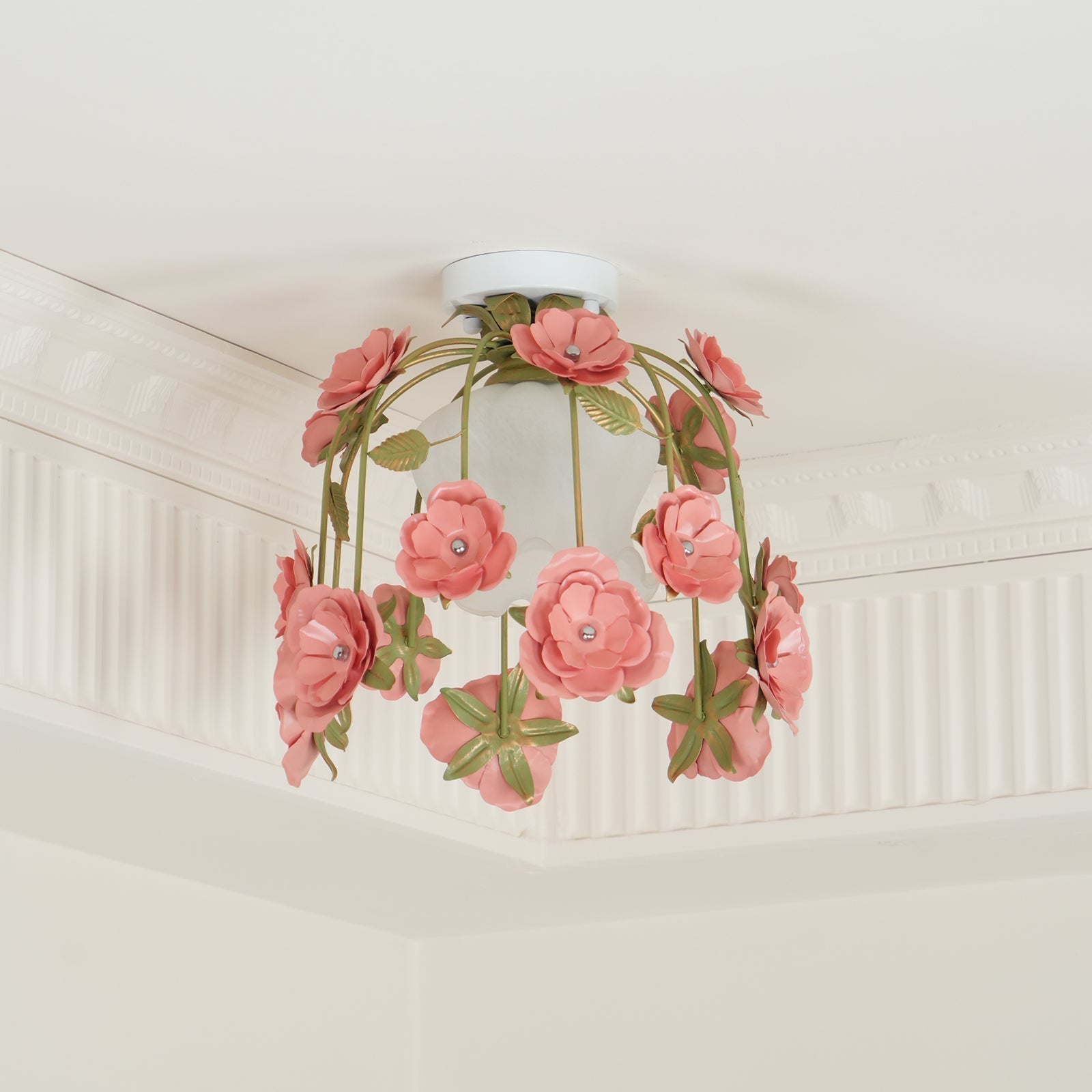 Ceiling Light Metal Canopy Floral Blossom Romantic Ambience