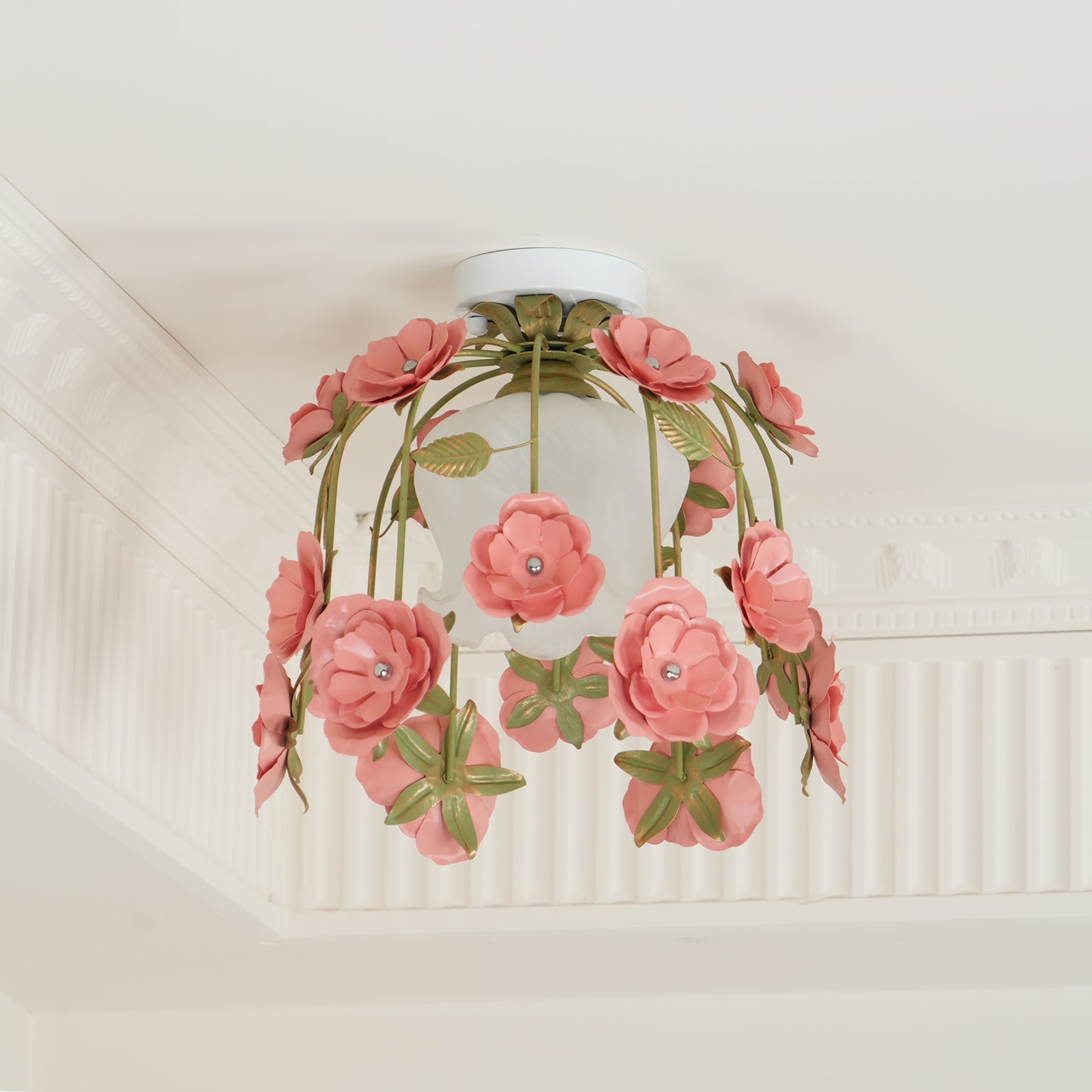 Ceiling Light Metal Canopy Floral Blossom Romantic Ambience