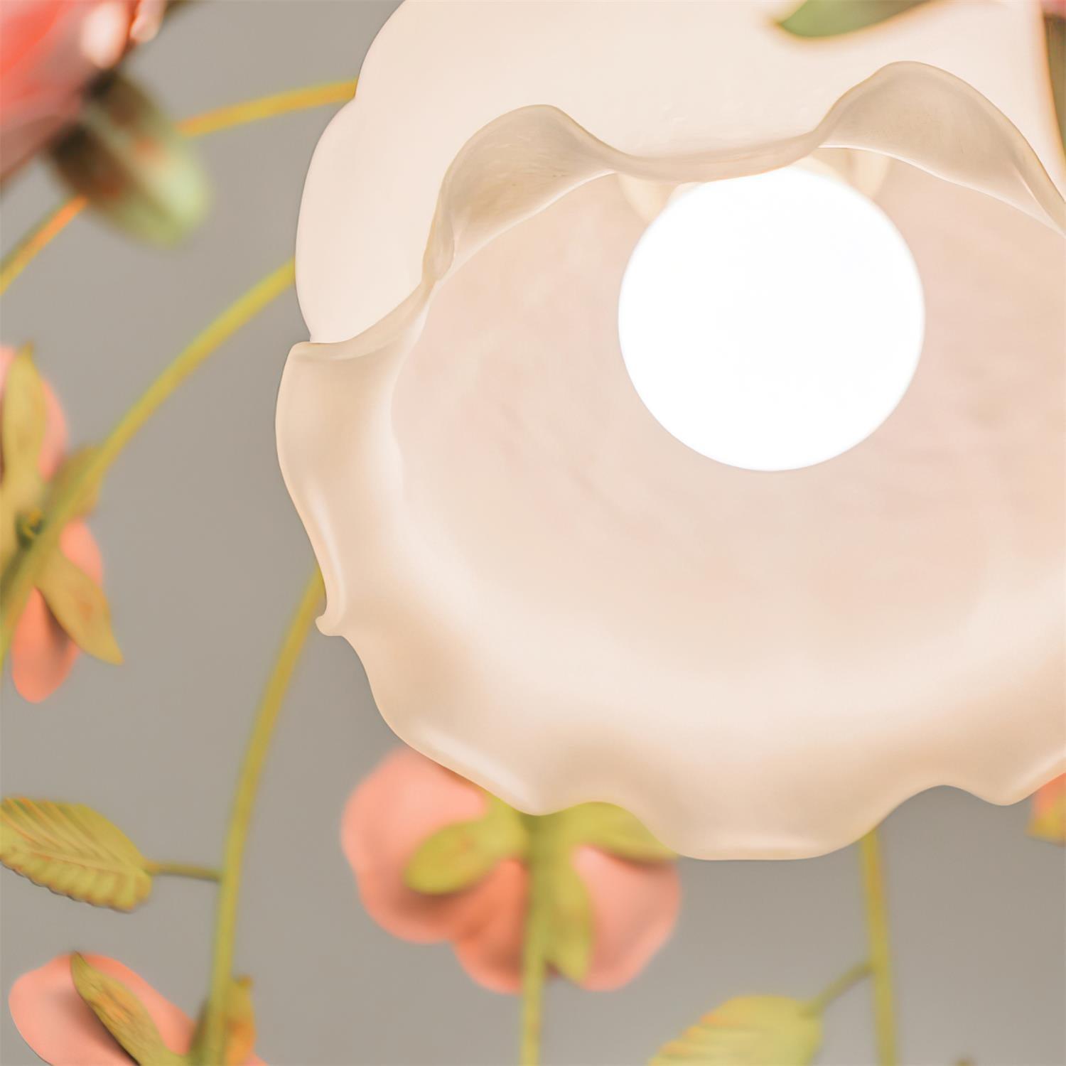 Ceiling Light Metal Canopy Floral Blossom Romantic Ambience