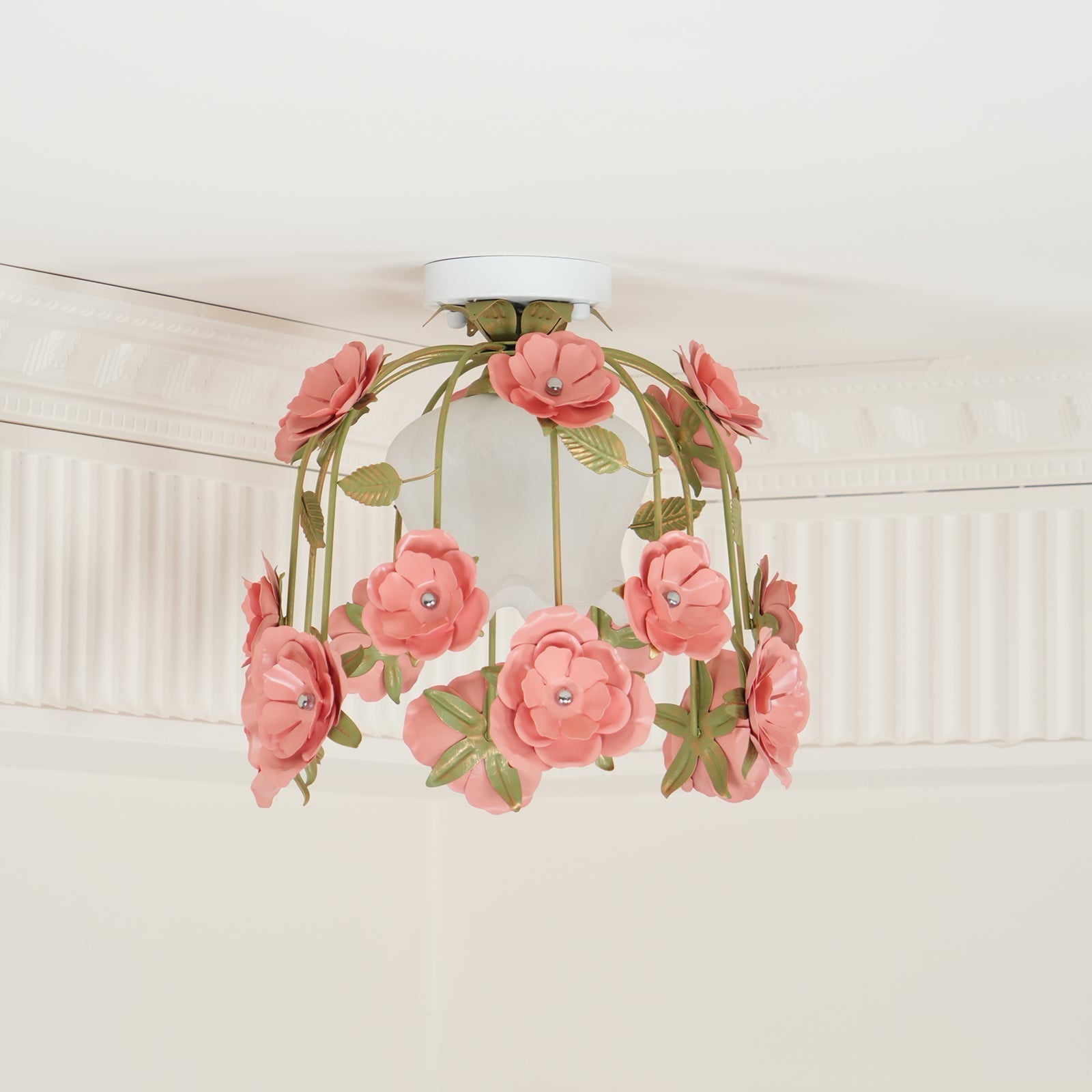 Ceiling Light Metal Canopy Floral Blossom Romantic Ambience