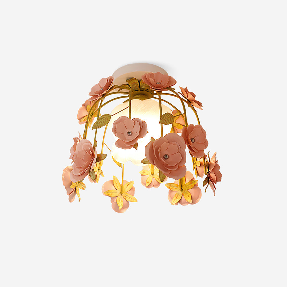 Ceiling Light Metal Canopy Floral Blossom Romantic Ambience