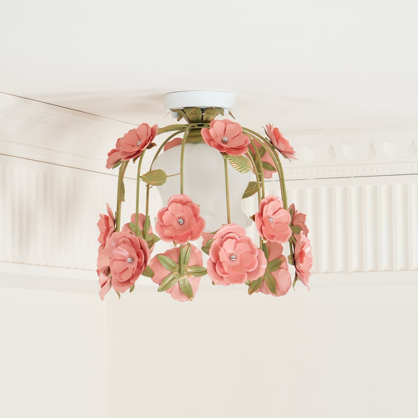 Ceiling Light Metal Canopy Floral Blossom Romantic Ambience
