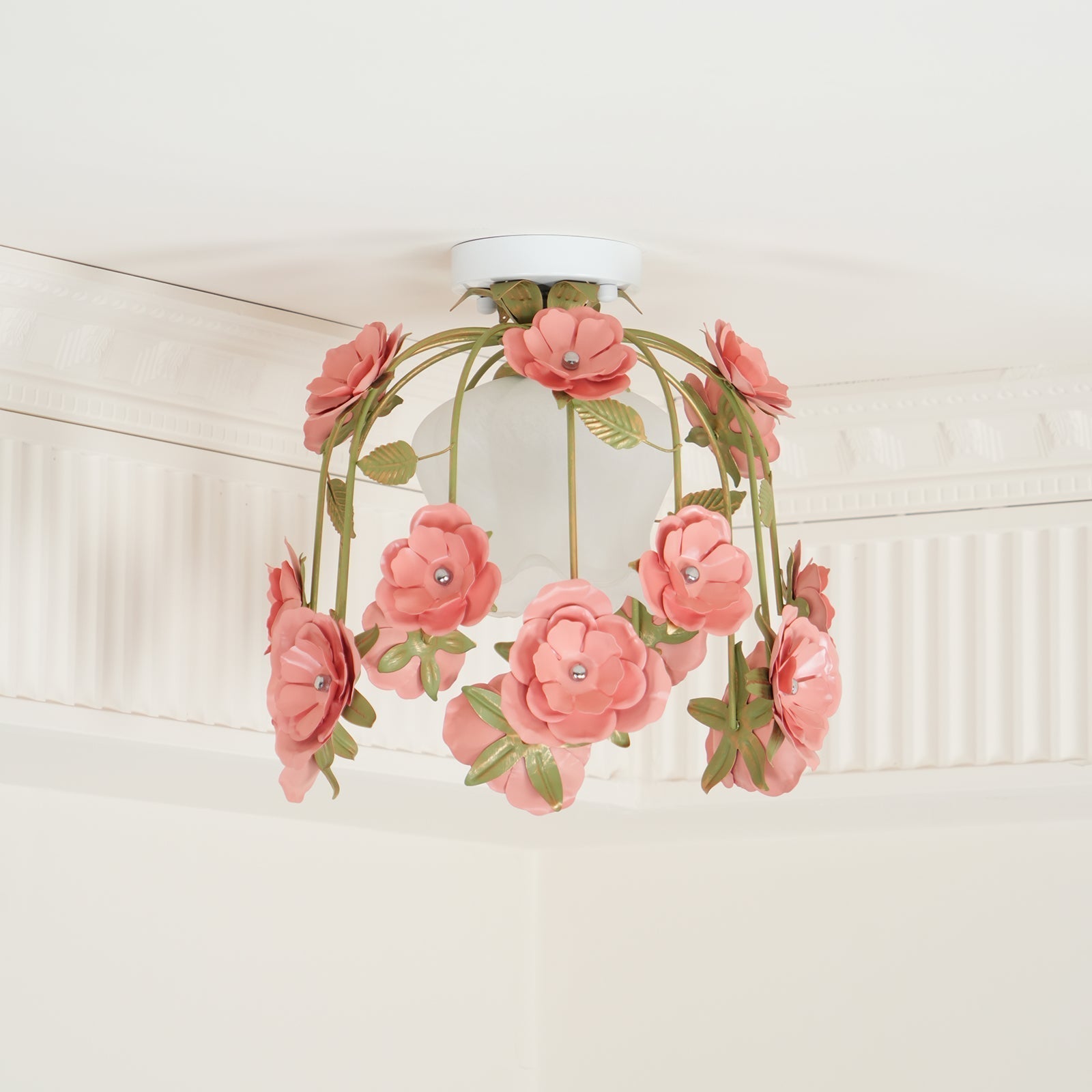 Ceiling Light Metal Canopy Floral Blossom Romantic Ambience