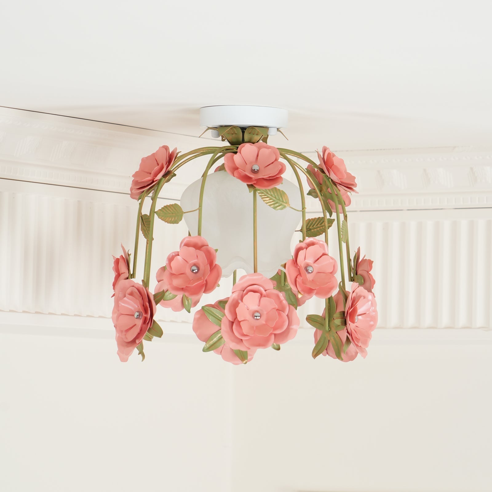 Ceiling Light Metal Canopy Floral Blossom Romantic Ambience