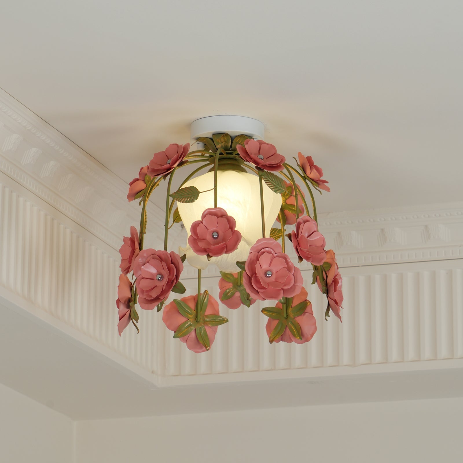 Ceiling Light Metal Canopy Floral Blossom Romantic Ambience