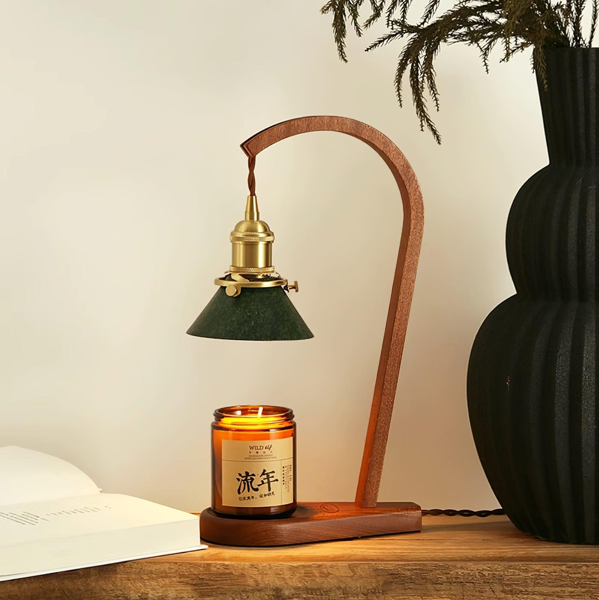 Luxen Wood Mid-Century Modern Table Lamp-Neutral Decor