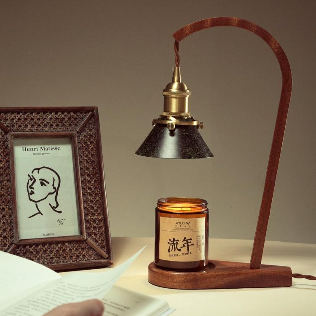 Luxen Wood Mid-Century Modern Table Lamp-Neutral Decor