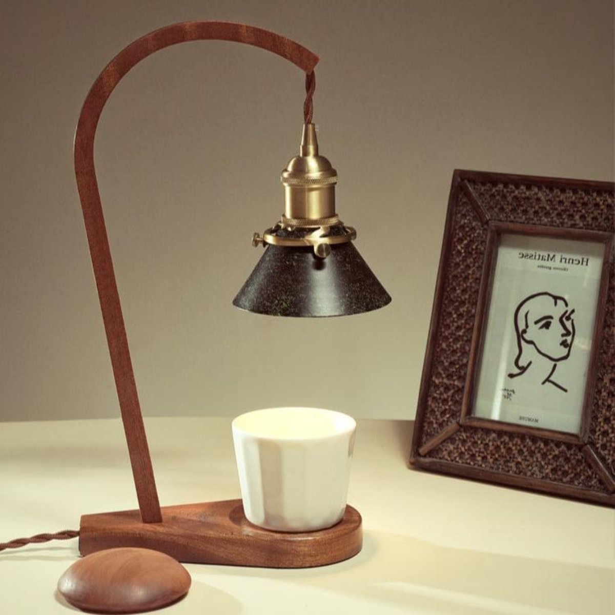 Luxen Wood Mid-Century Modern Table Lamp-Neutral Decor