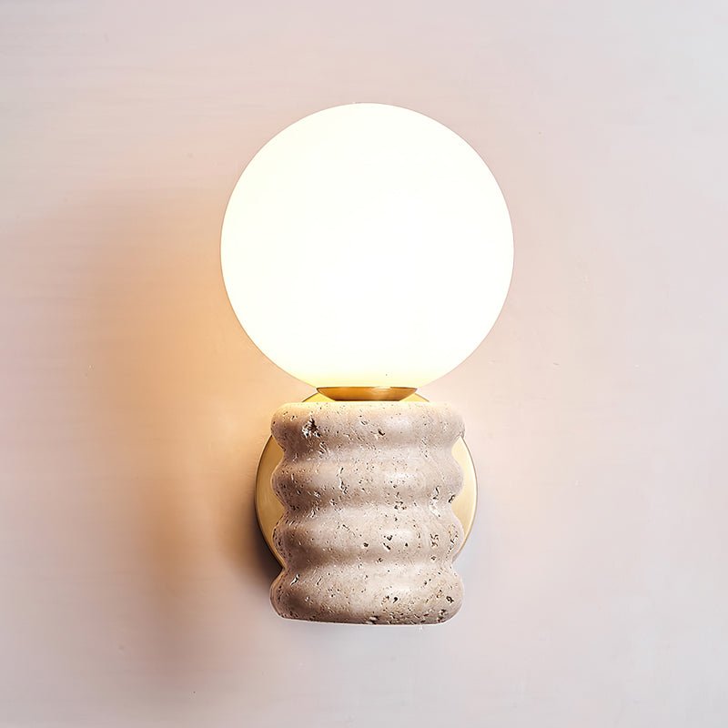 Zevelara Stacked Travertine Wall Light-Neutral Decor