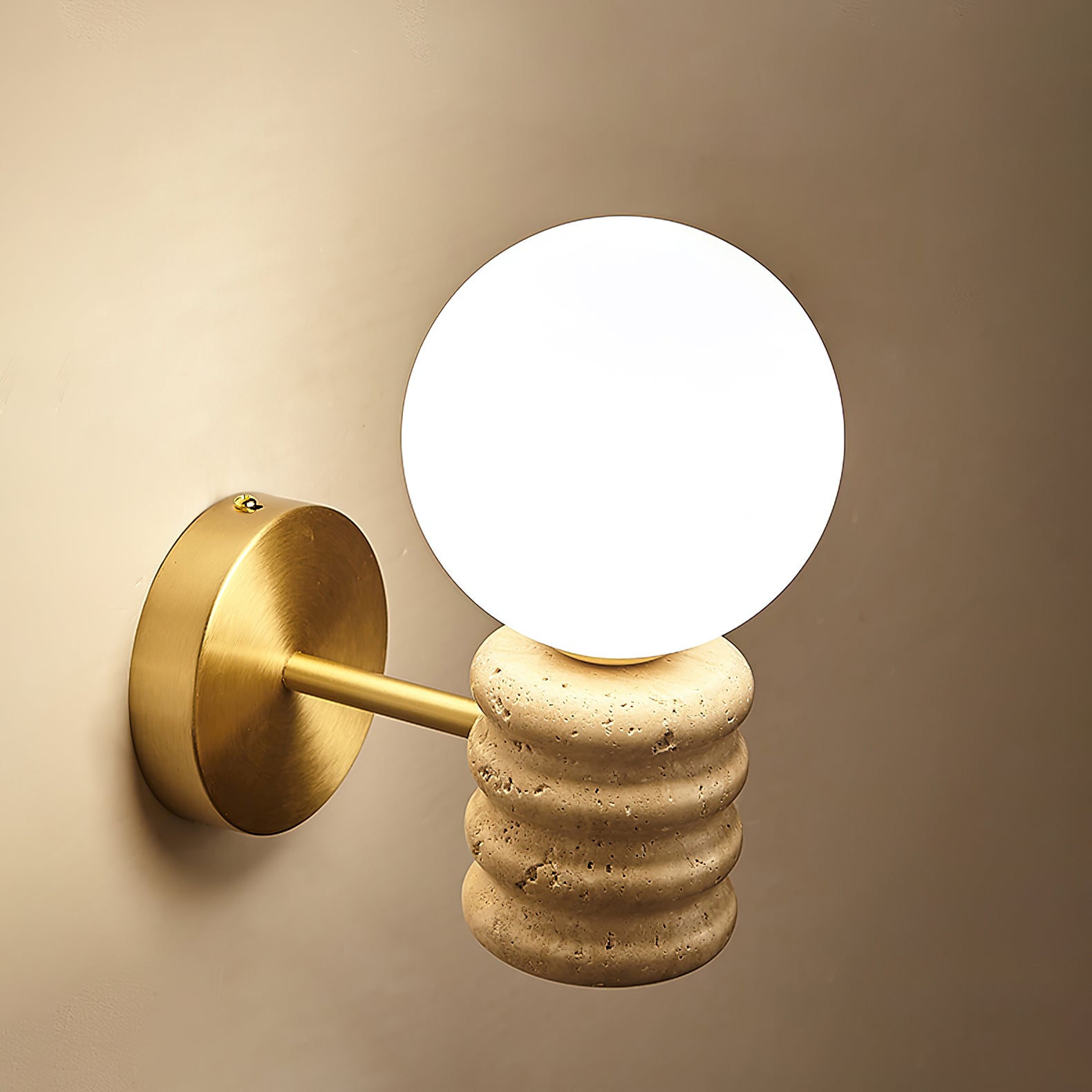 Zevelara Stacked Travertine Wall Light-Neutral Decor