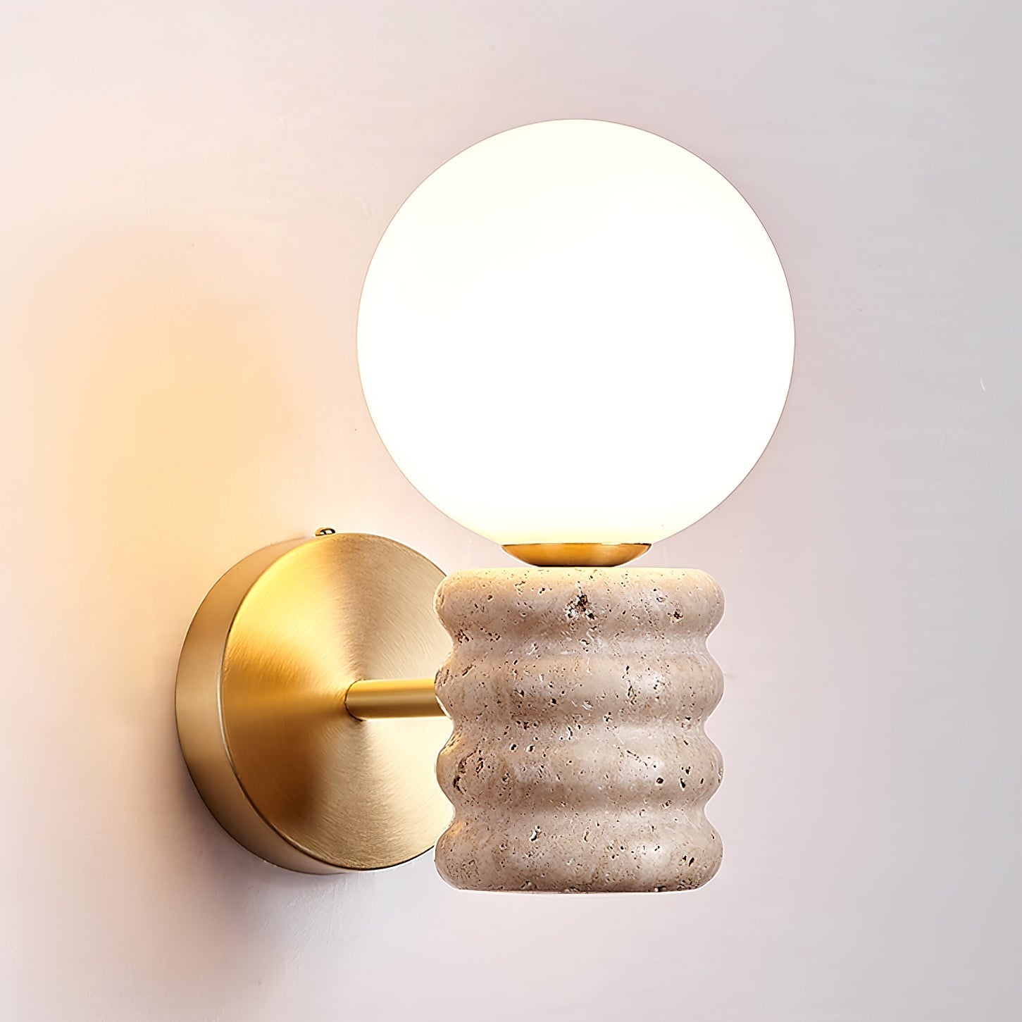 Zevelara Stacked Travertine Wall Light-Neutral Decor